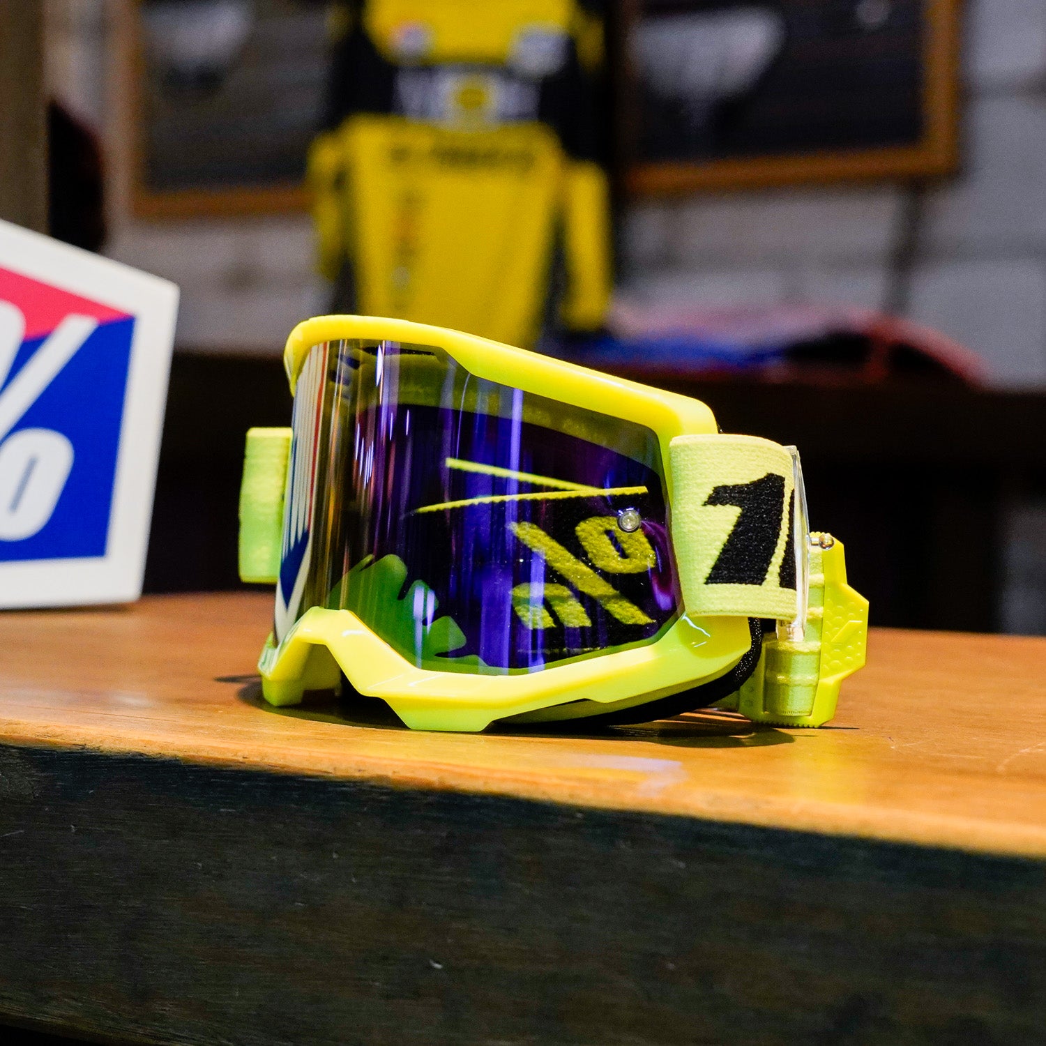 Goggles para niño 100% Strata 2 Neon Yellow - Mirror Pink Lens