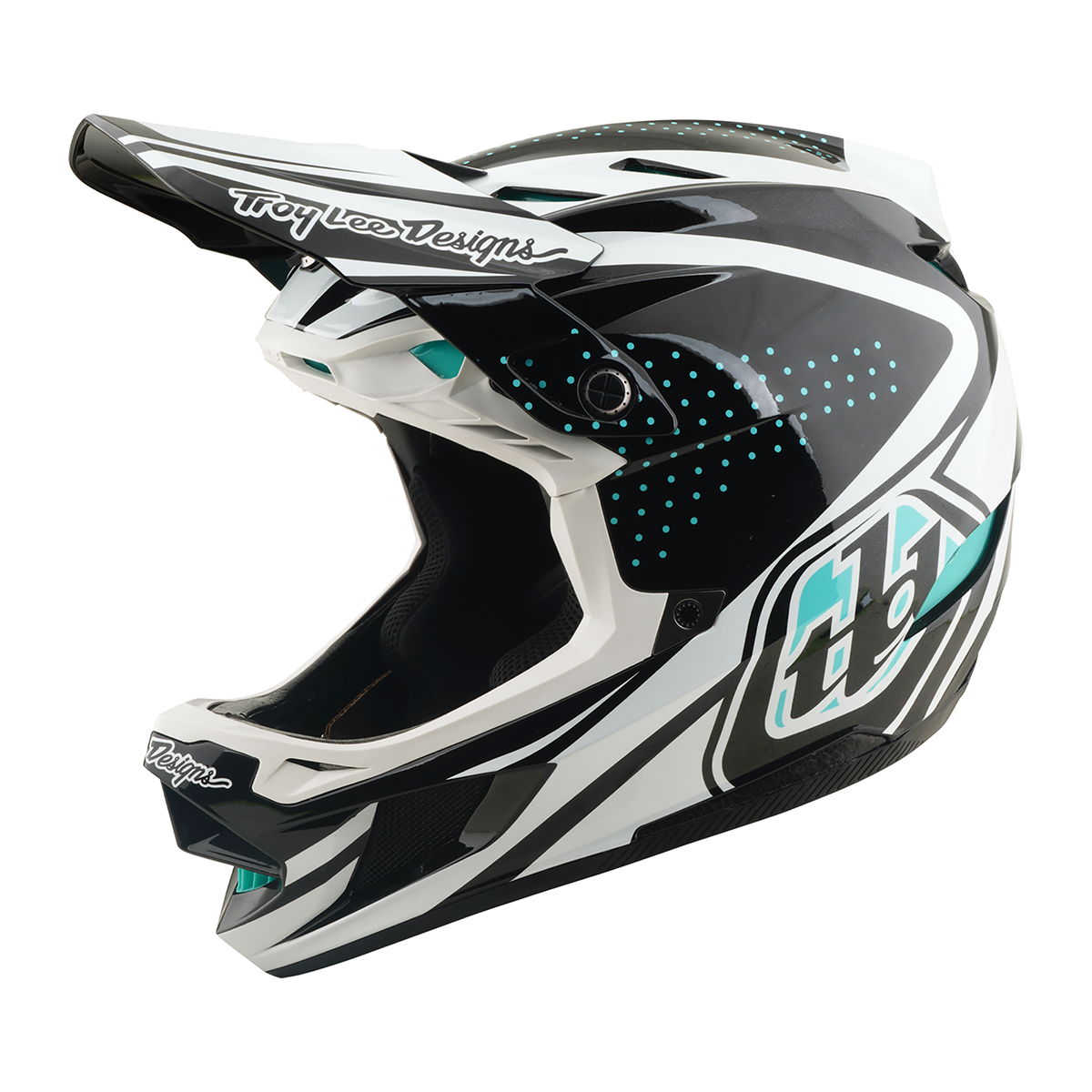 Casco MTB Troy lee designs D4 Polyacrylite The Line Charcoal / White