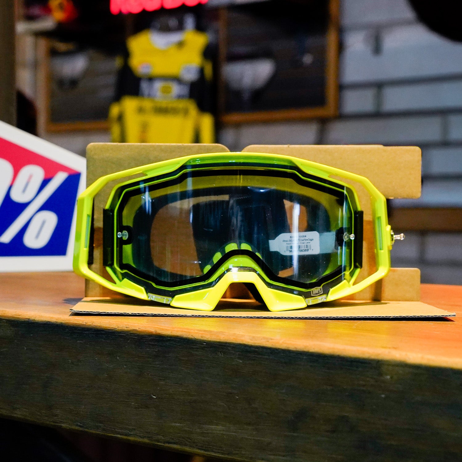 Goggles 100% Armatic Enduro Moto Dual Pane Neon Yellow - Mica Transparente