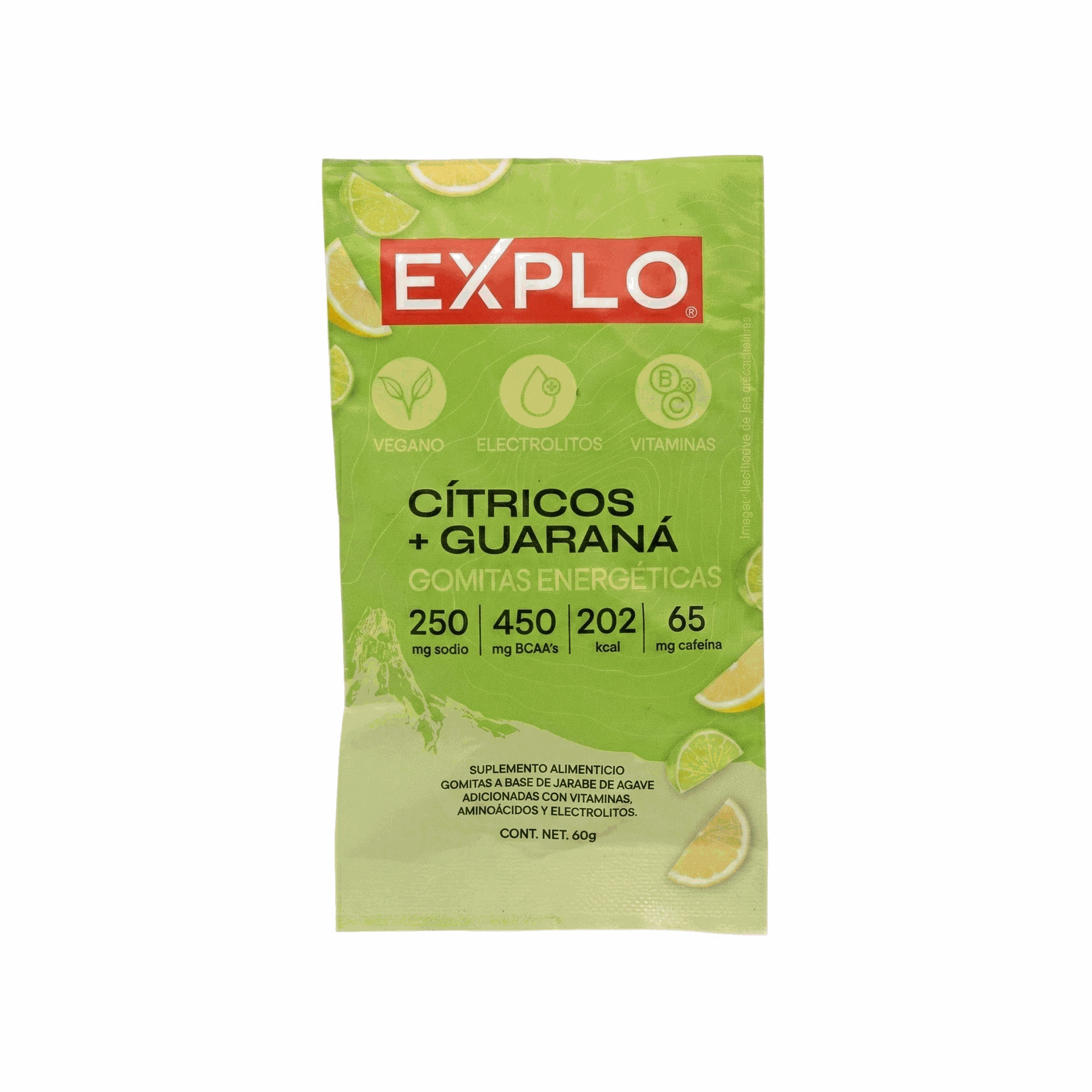 Gomitas energéticas EXPLO sabor Cítricos + Guaraná 60 g