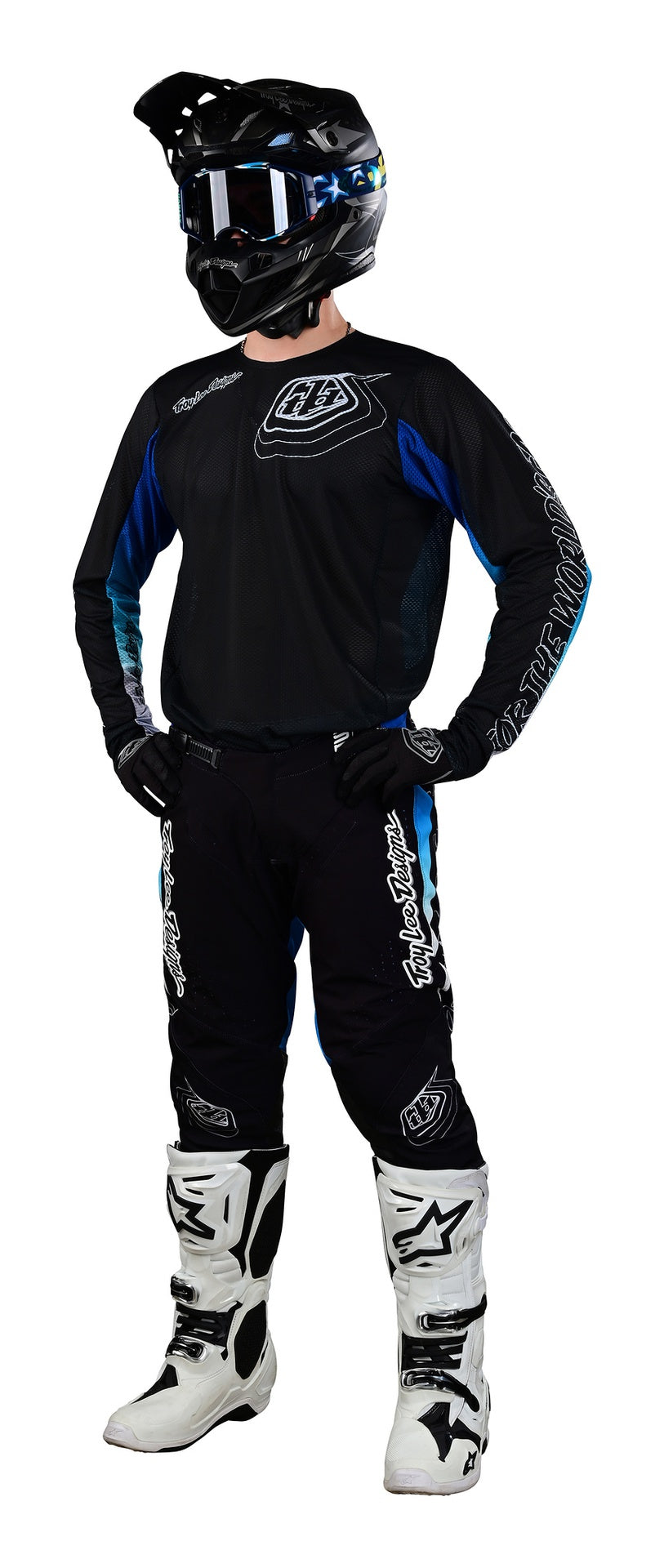 Jersey Troy Lee Designs Se Pro Moto Air Moto Richter Black / Blue