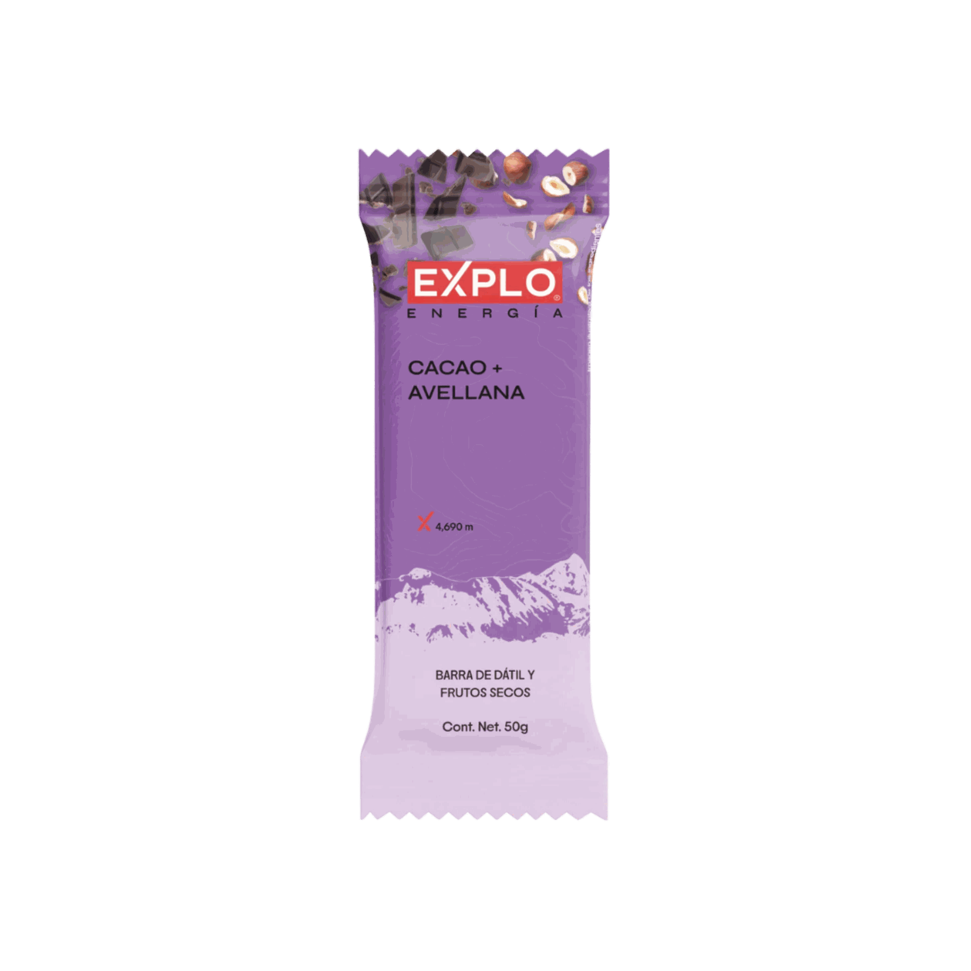 Barra energética EXPLO sabor Cacao + Avellana 50 g