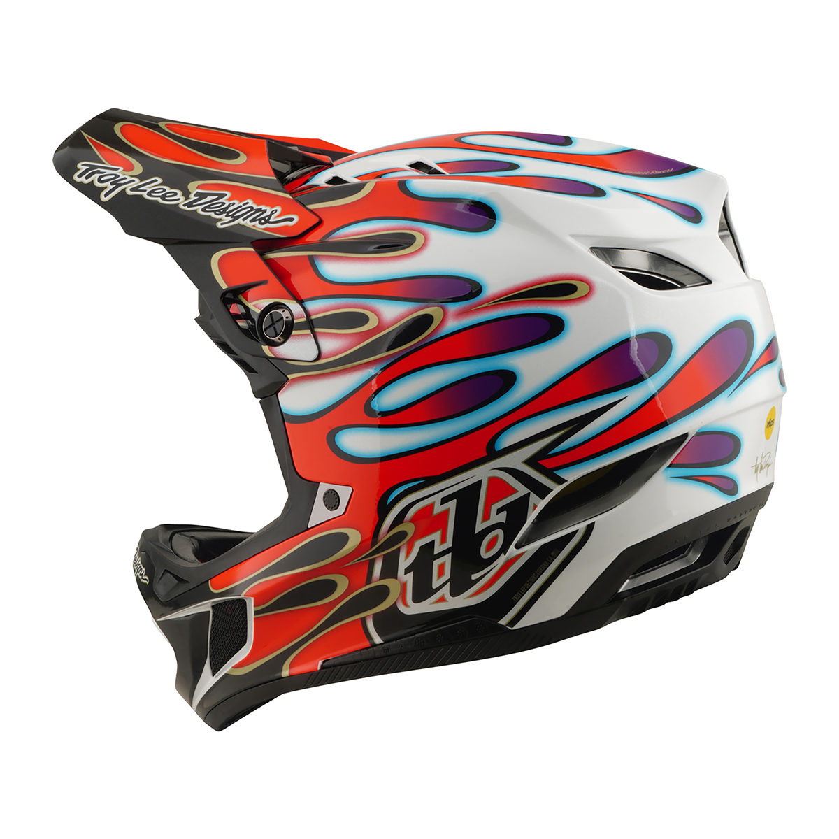 Casco MTB Troy lee designs D4 Composite Overspray White / Red