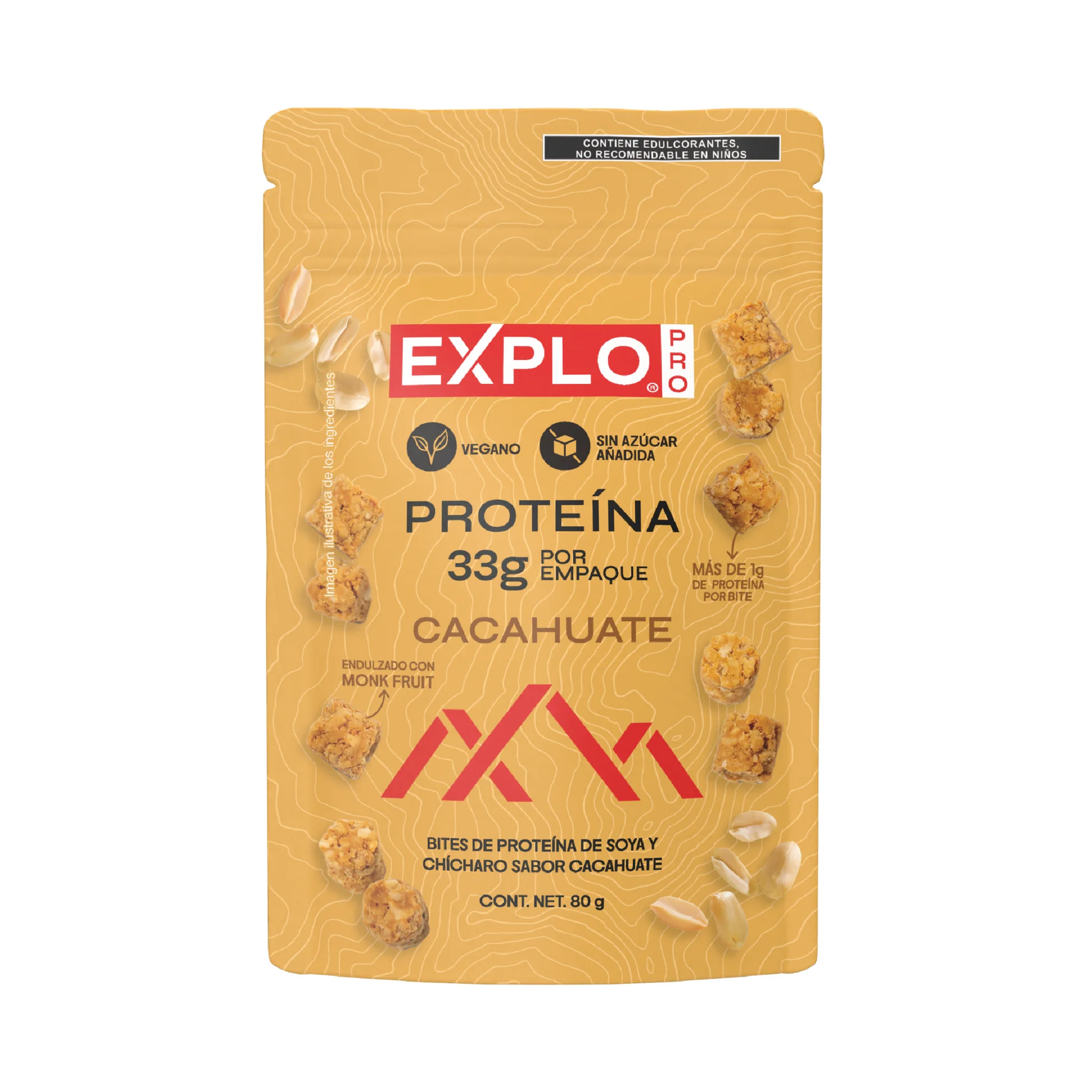 Bites de proteína EXPLO sabor Cacahuate 80 g