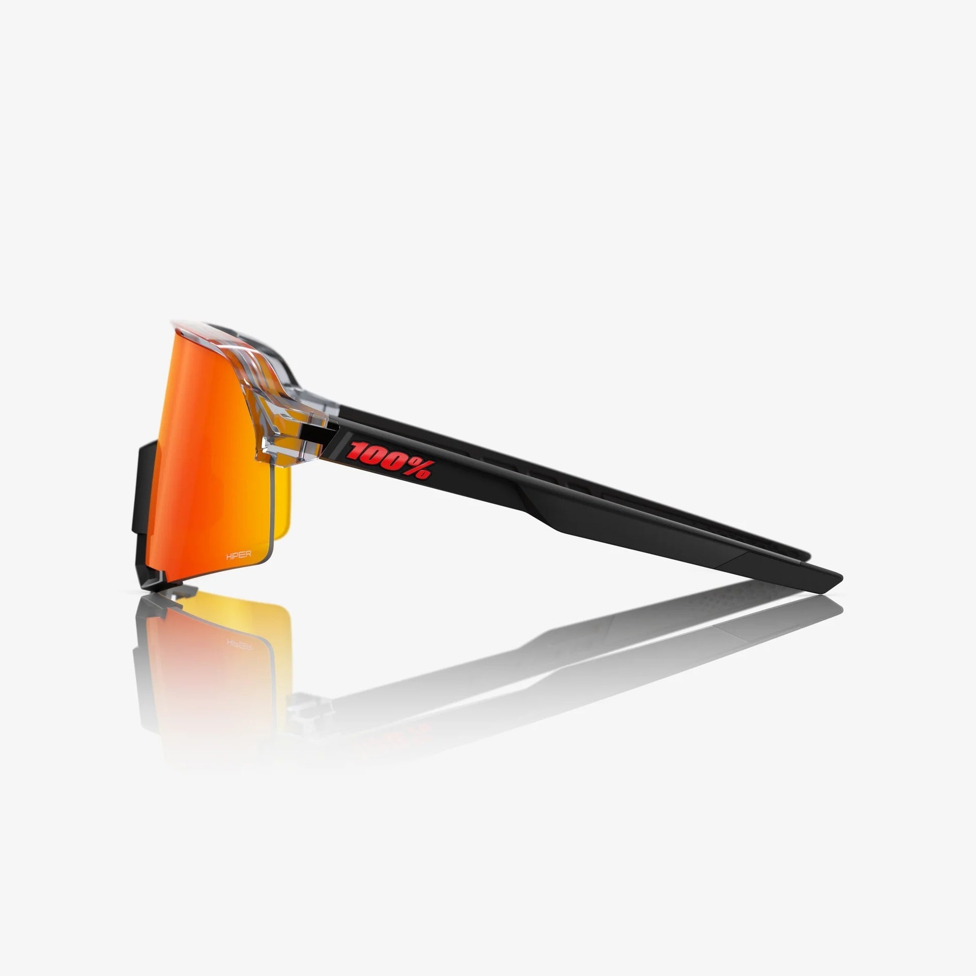 Lentes deportivos 100% S3 Polished Translucent Grey & Matte Black - HiPER Red Mirror Lens