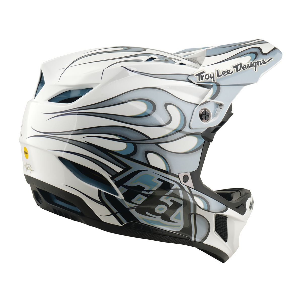Casco MTB Troy lee designs D4 Composite Torched White / Silver