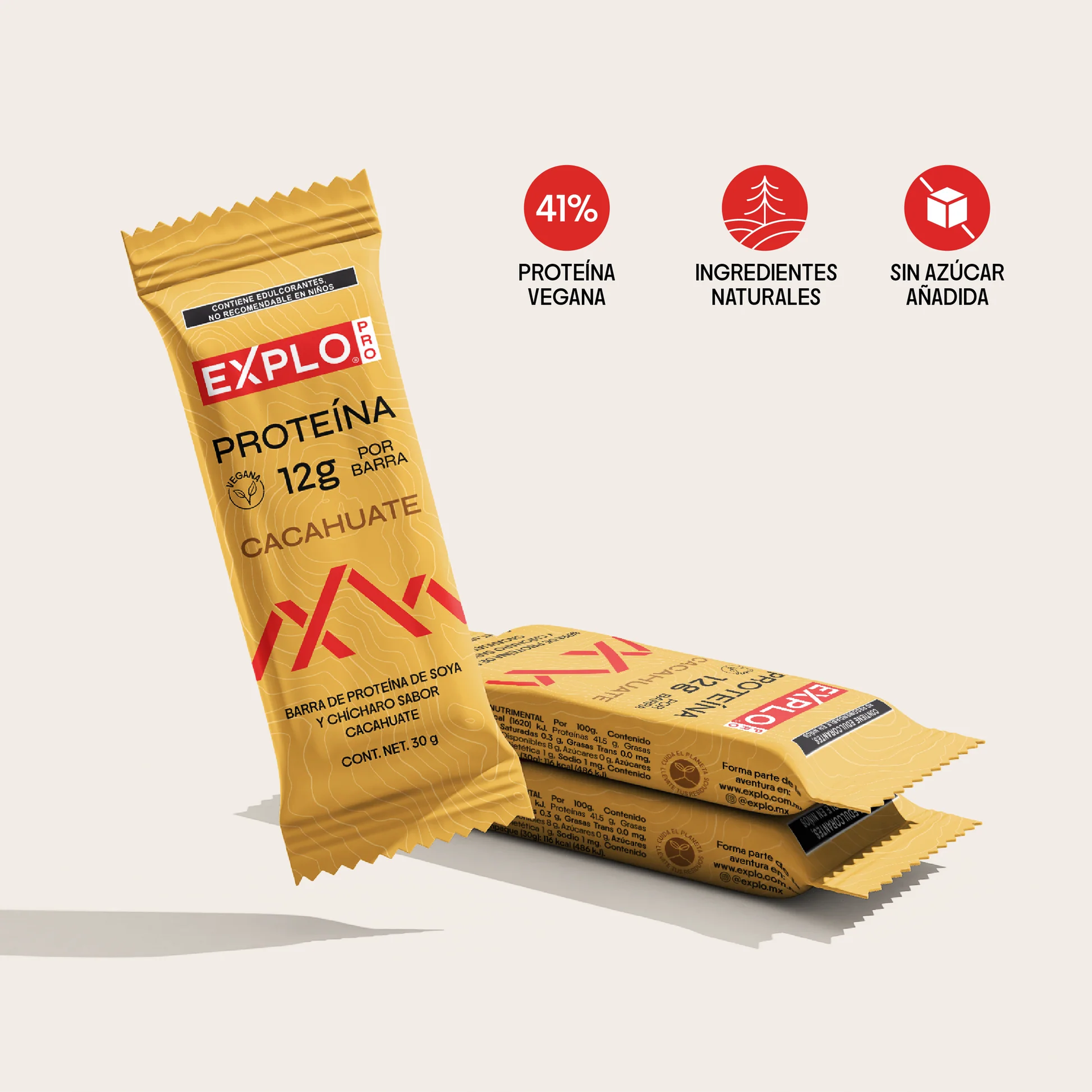 Barra de proteína EXPLO sabor Cacahuate 30 g