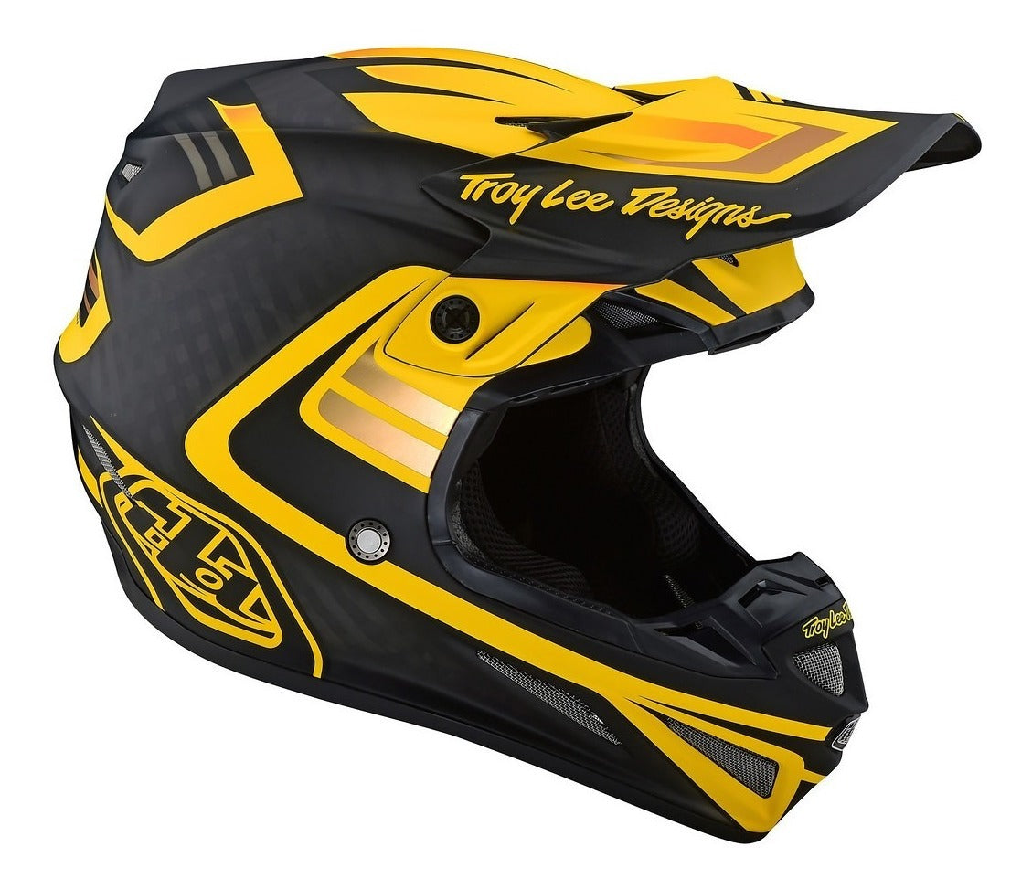 Casco Troy Lee Designs Se4 Ece de Carbón Flash Black / Yellow