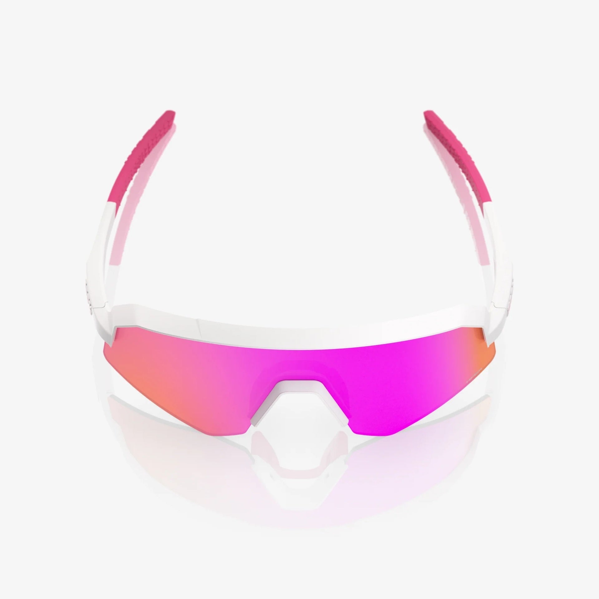 Lentes deportivos juveniles 100% SLENDALE YOUTH Matte White/Pink - HiPER Vital Pink Mirror Lens