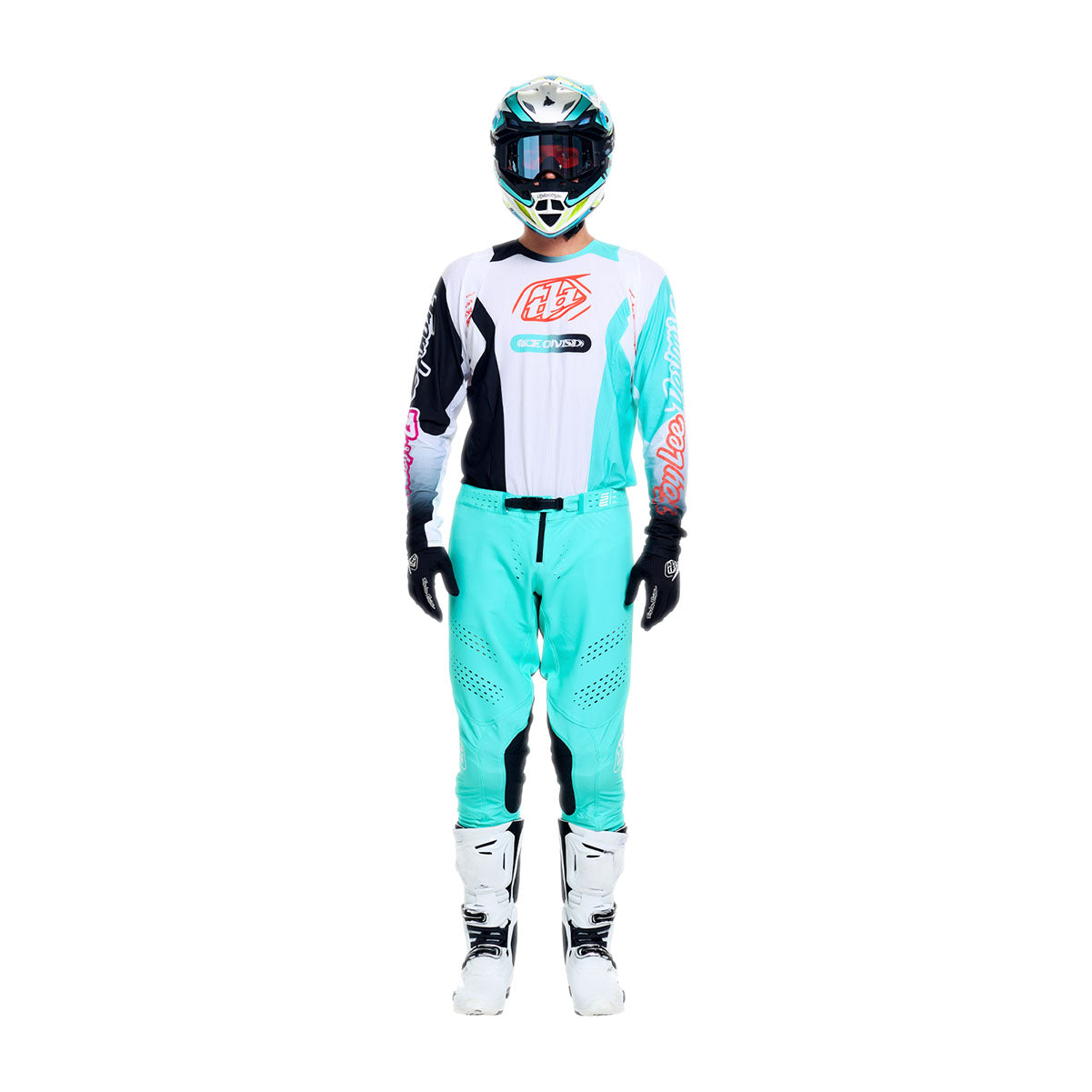 Jersey para Moto SE Pro; Sever White / Teal