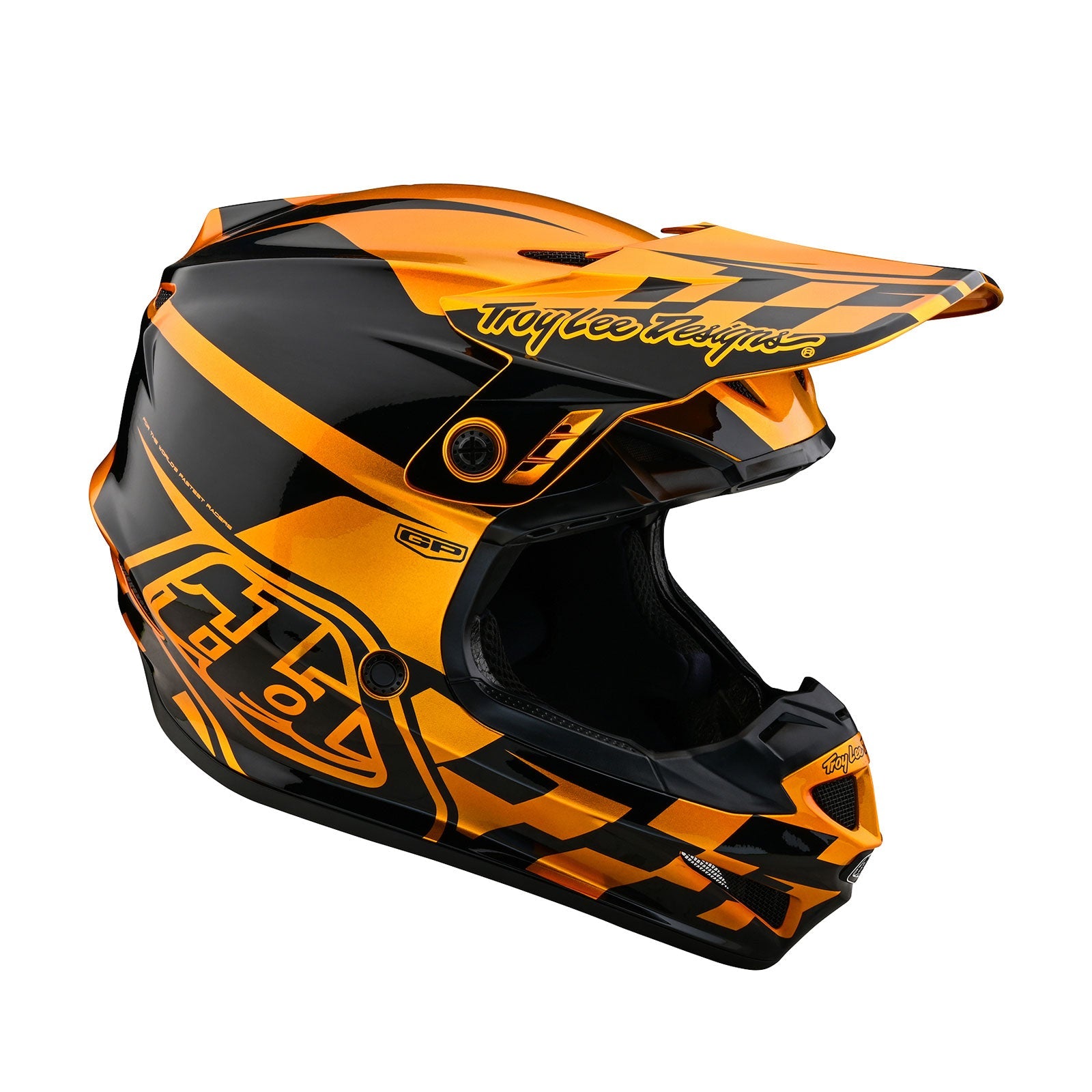 Casco Troy Lee Designs GP Moto; Check Up Gold Black