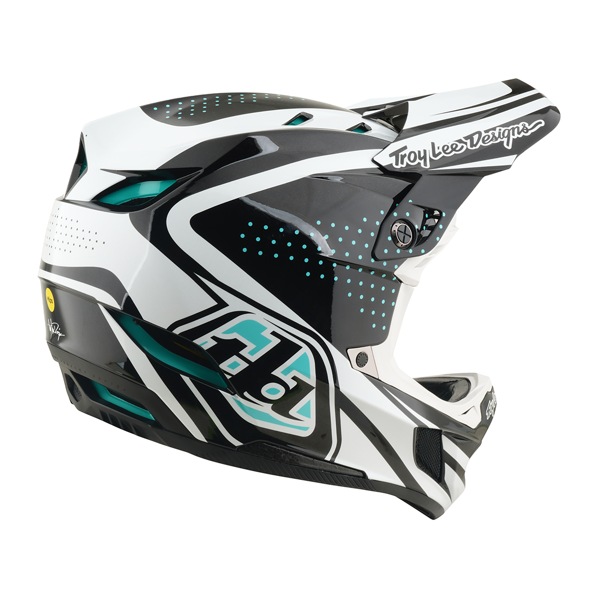 Casco MTB Troy lee designs D4 Polyacrylite The Line Charcoal / White