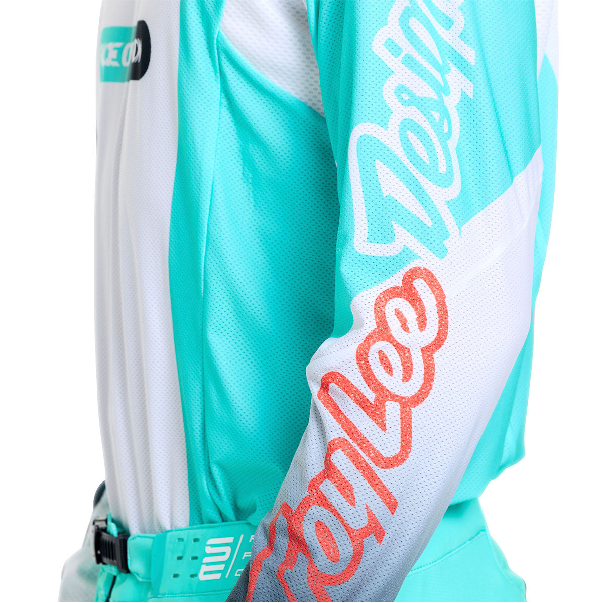 Jersey para Moto SE Pro; Sever White / Teal
