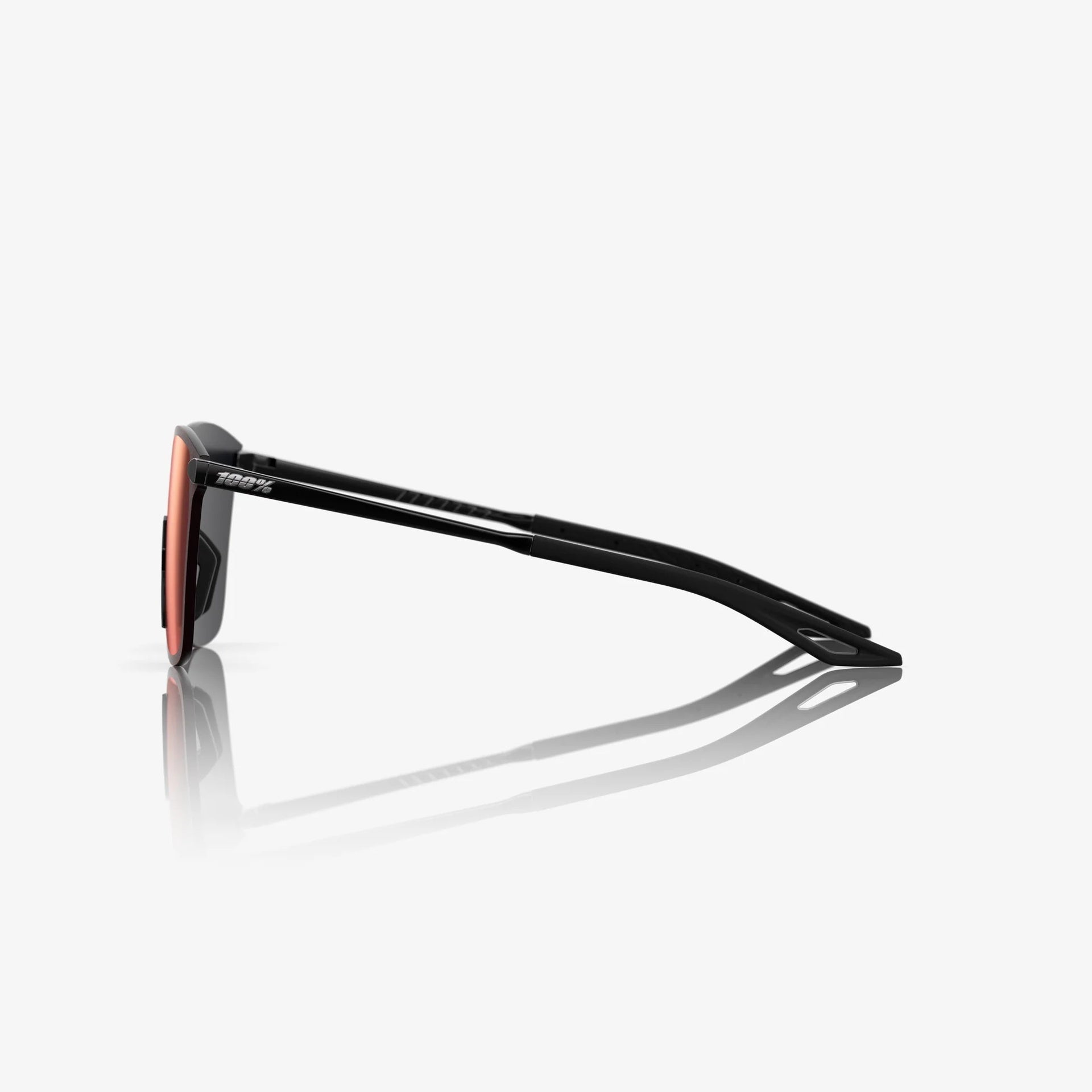 Lentes lifestyle deportivos 100% LEGERE SQUARE Polished Black - Brown/Red Gradient Lens