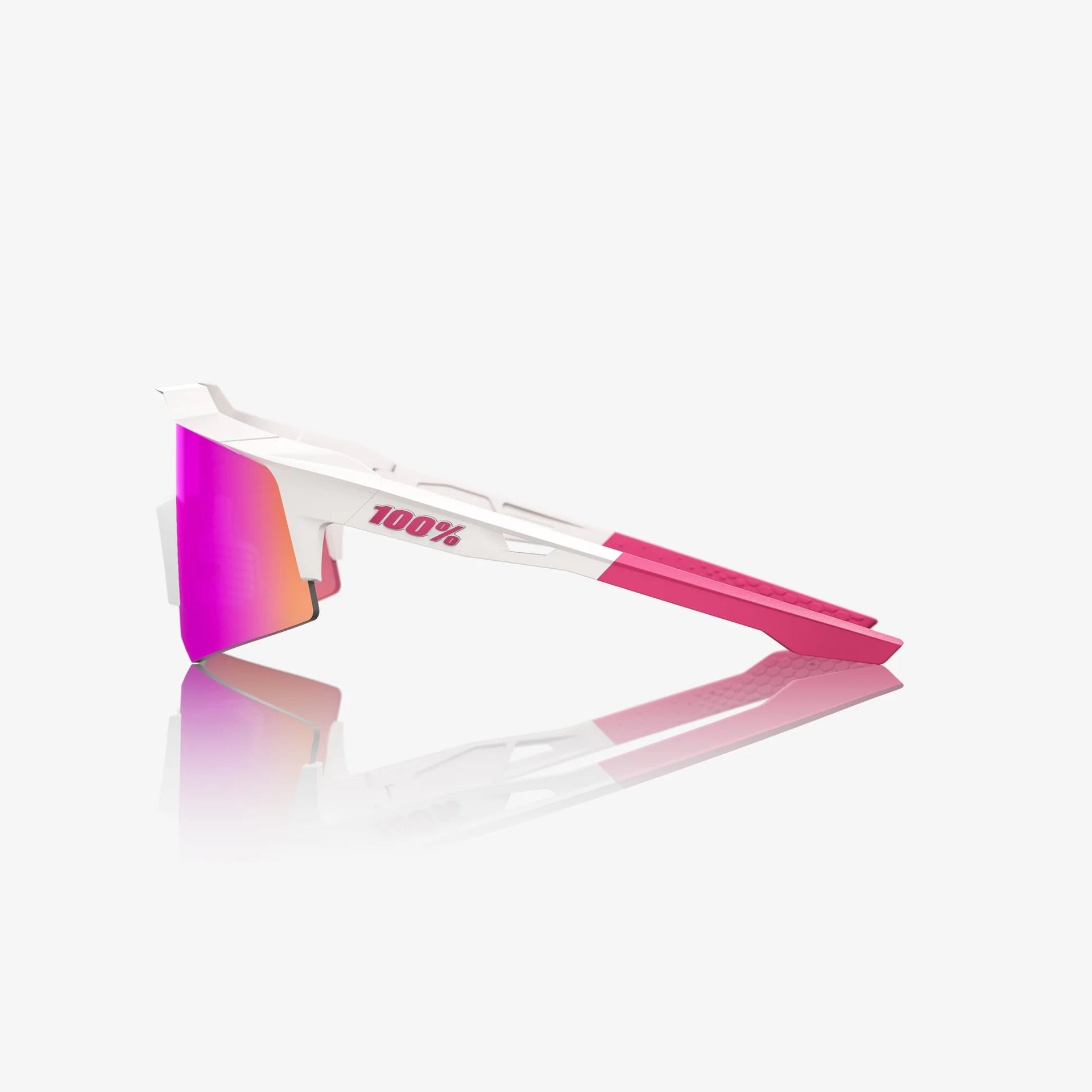 Lentes deportivos 100% SPEEDCRAFT XS - Matte White/Pink - HiPER Vital Pink Mirror
