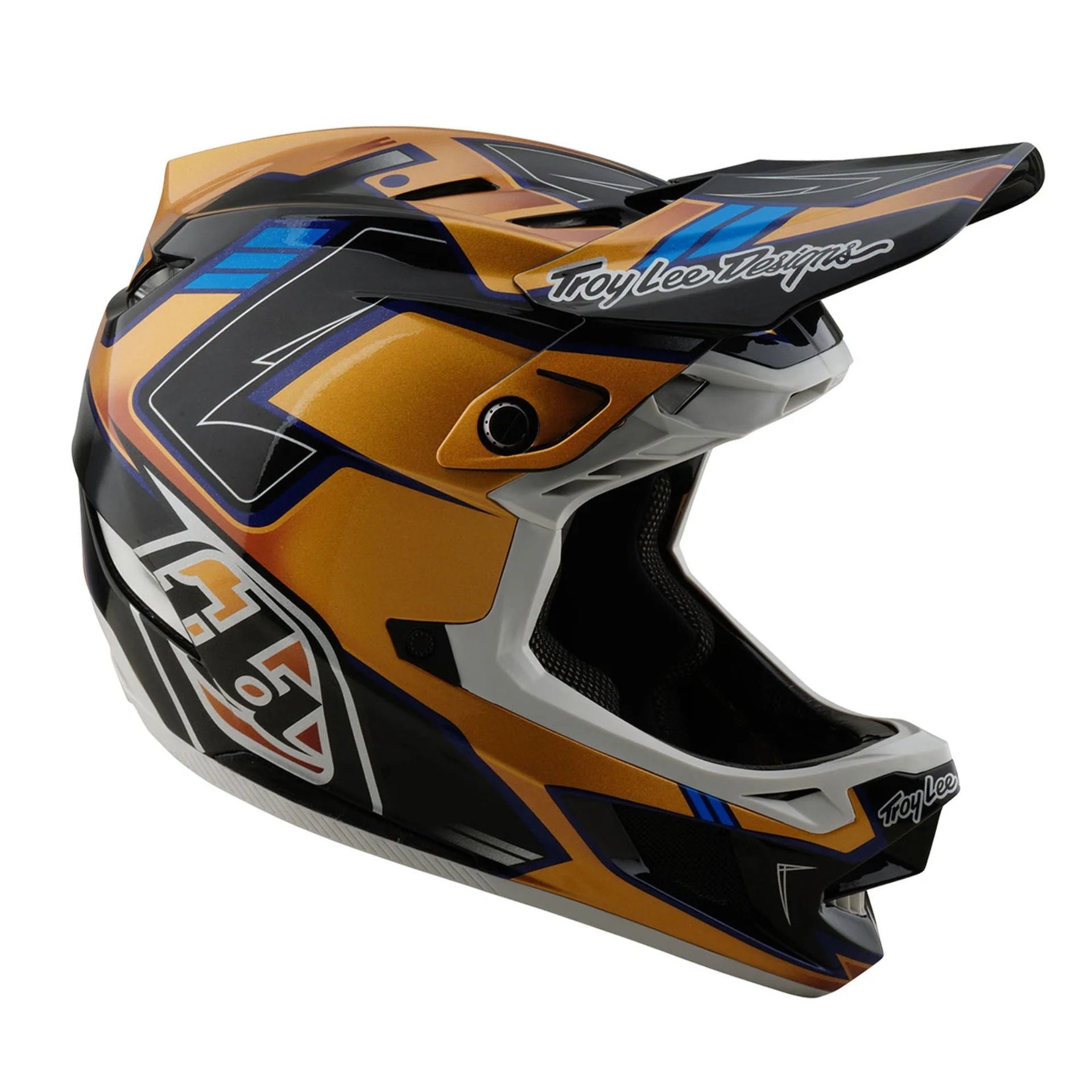 Casco Troy Lee Designs D4 Composite Royalty Black / Gold