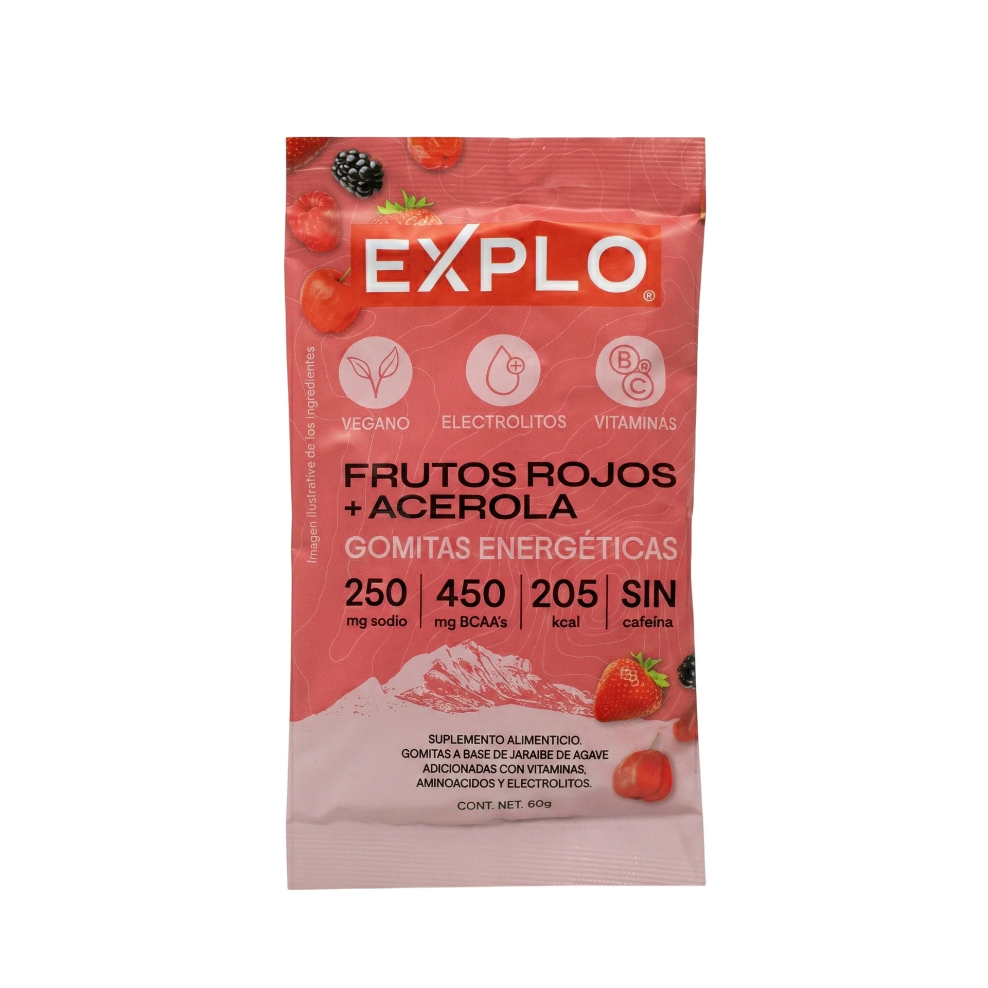 Gomitas energéticas EXPLO sabor Frutos Rojos + Acerola 60 g