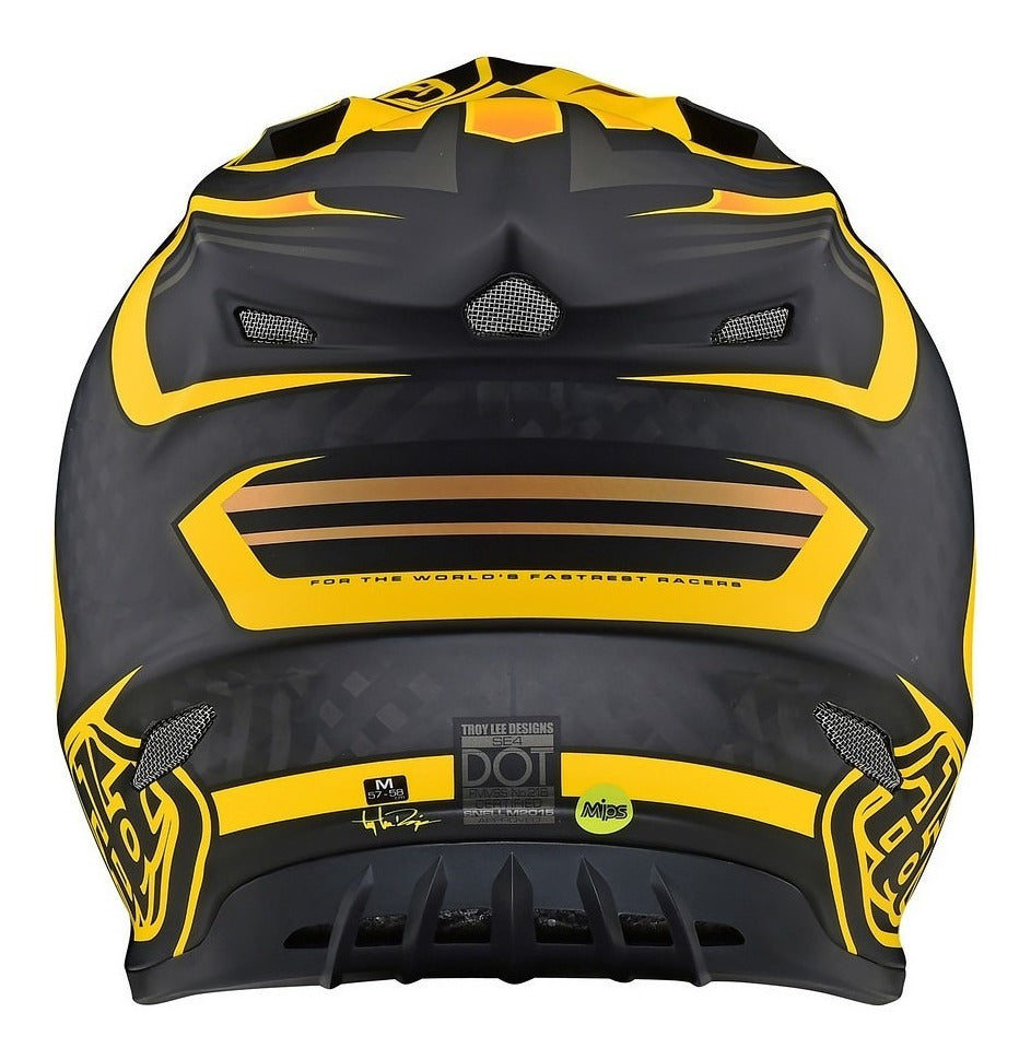 Casco Troy Lee Designs Se4 Ece de Carbón Flash Black / Yellow