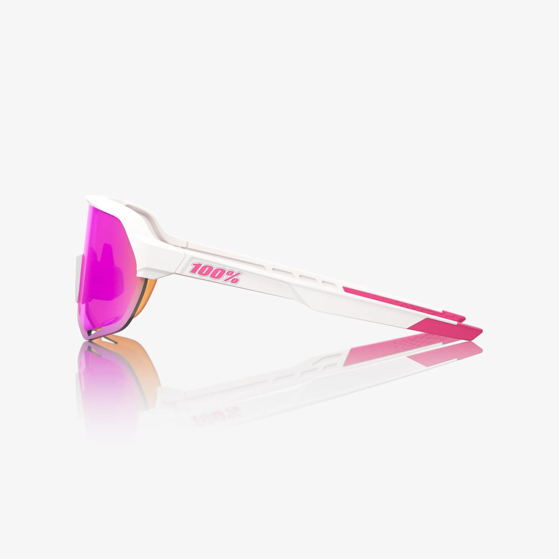 Lentes deportivos 100% S2 - Matte White/Pink - HiPER Vital Pink Mirror