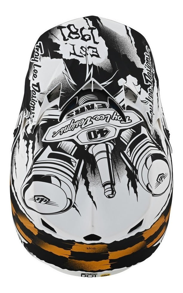 Casco Troy Lee Designs Se4 Polyacrylite Strike White / Black