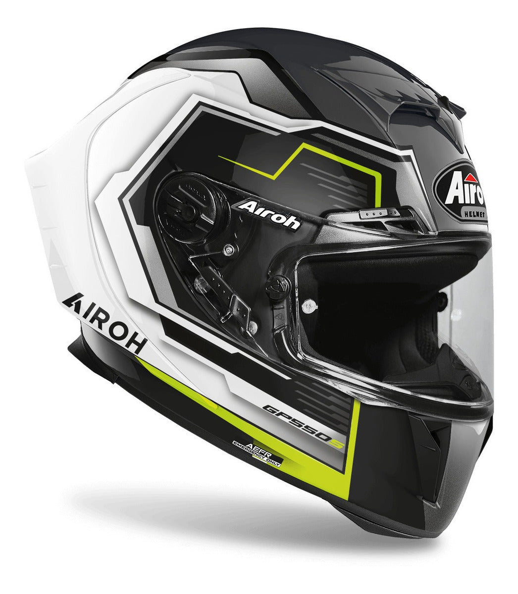 Casco para Moto Airoh Gp550 S Rush White/Yellow Gloss
