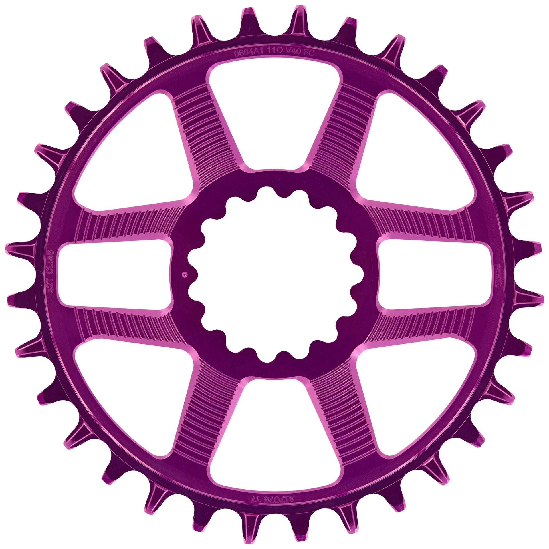 e*thirteen - Helix R Guidering - Direct Mount - 30T - 52/55mm Flip Flop - Shimano/SRAM 11/12s Chain Compatible - Eggplant