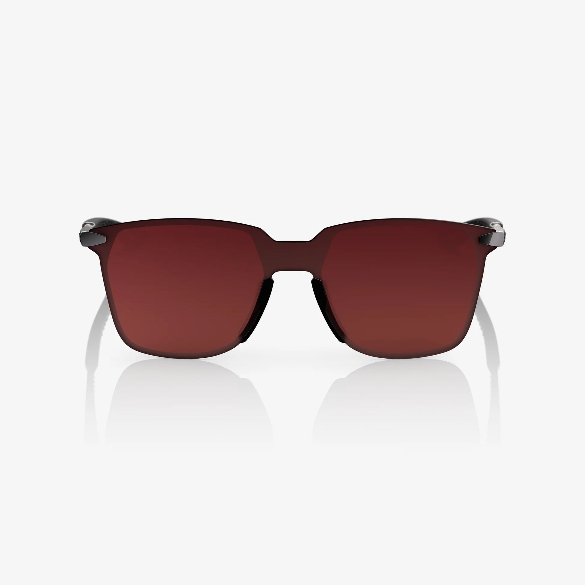 Lentes lifestyle deportivos 100% LEGERE SQUARE Polished Black - Brown/Red Gradient Lens