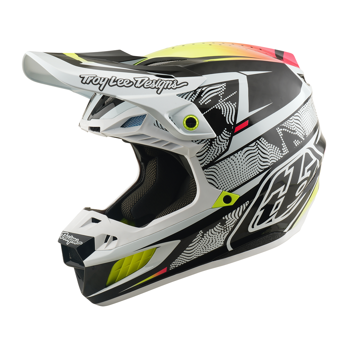 Casco para moto Troy Lee Designs SE5 ECE de Carbón Lined Up White