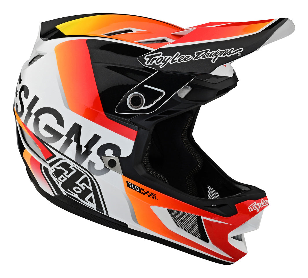 Casco Troy Lee Designs D4 Composite Qualifier White / Orange