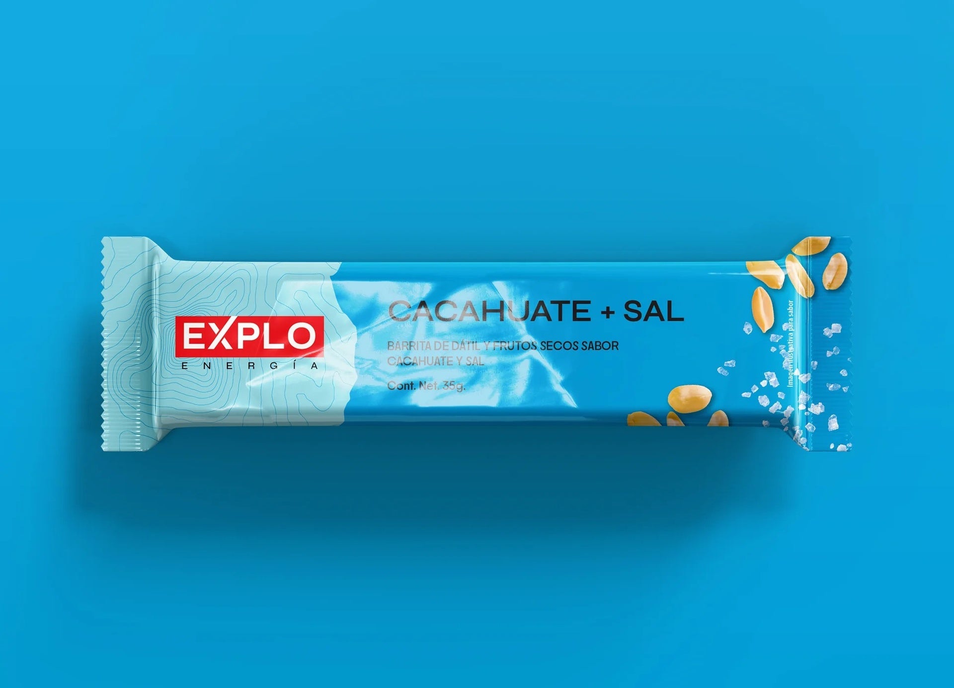 Barra energética EXPLO sabor Cacahuate + Sal de Mar 35 g