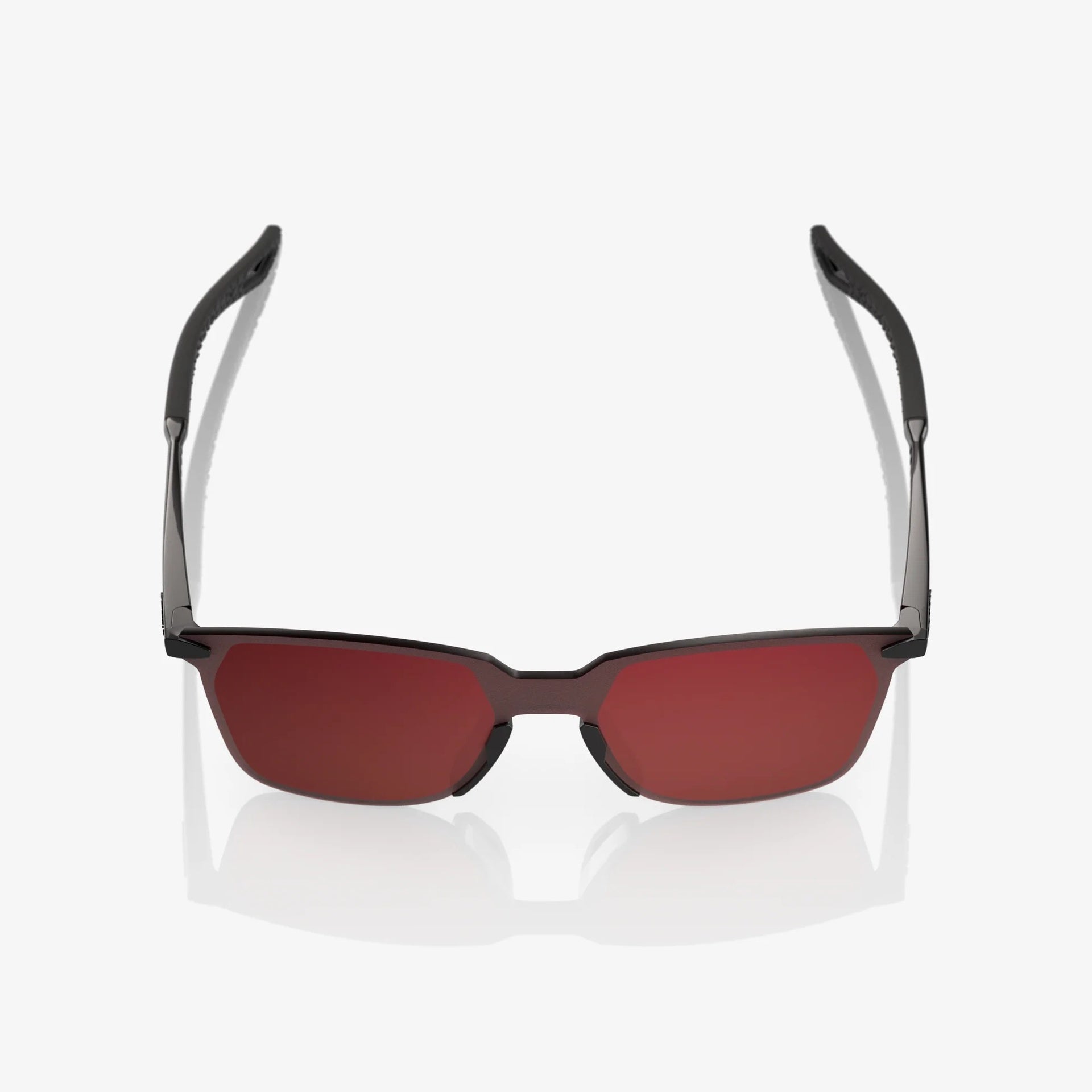 Lentes lifestyle deportivos 100% LEGERE SQUARE Polished Black - Brown/Red Gradient Lens