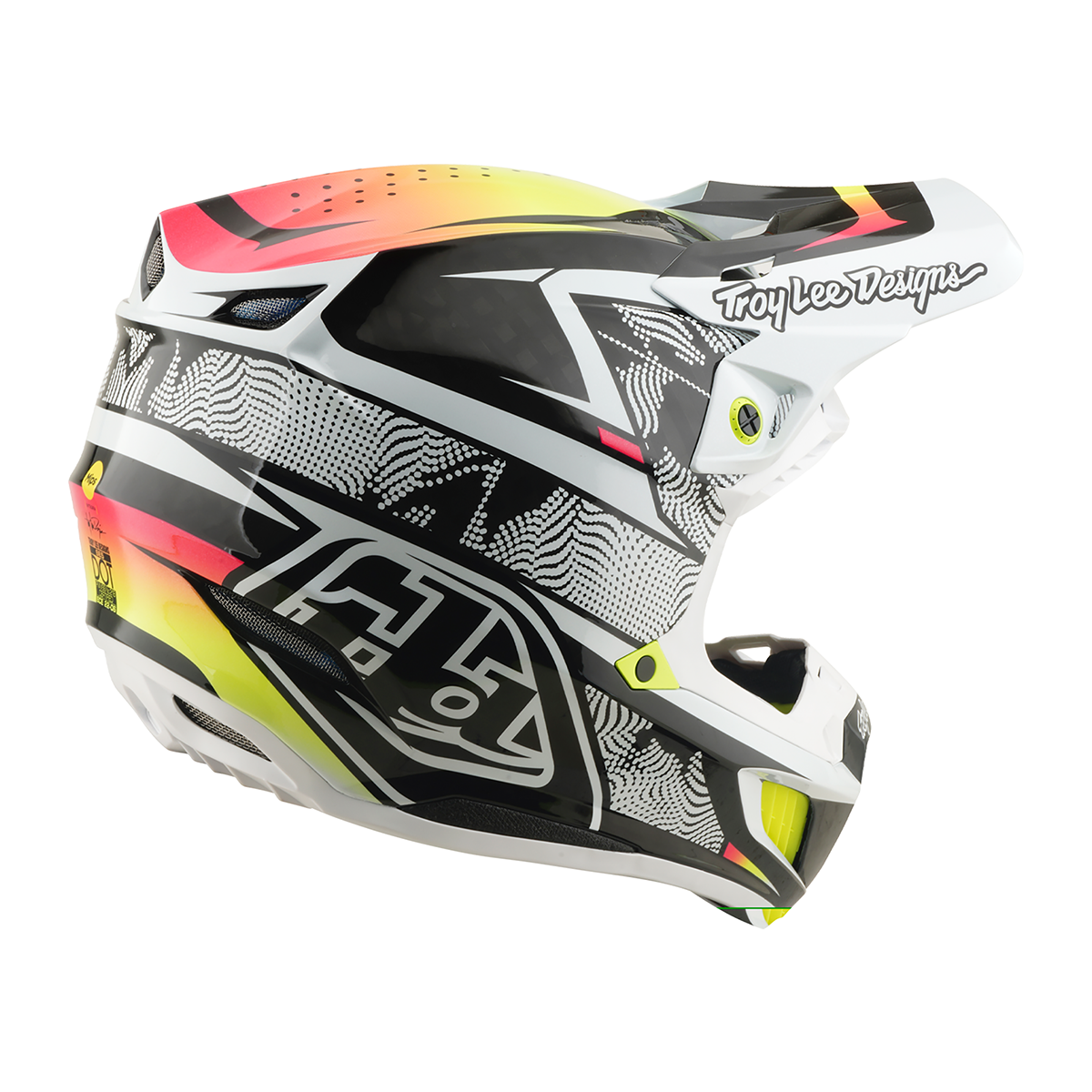 Casco para moto Troy Lee Designs SE5 ECE de Carbón Lined Up White