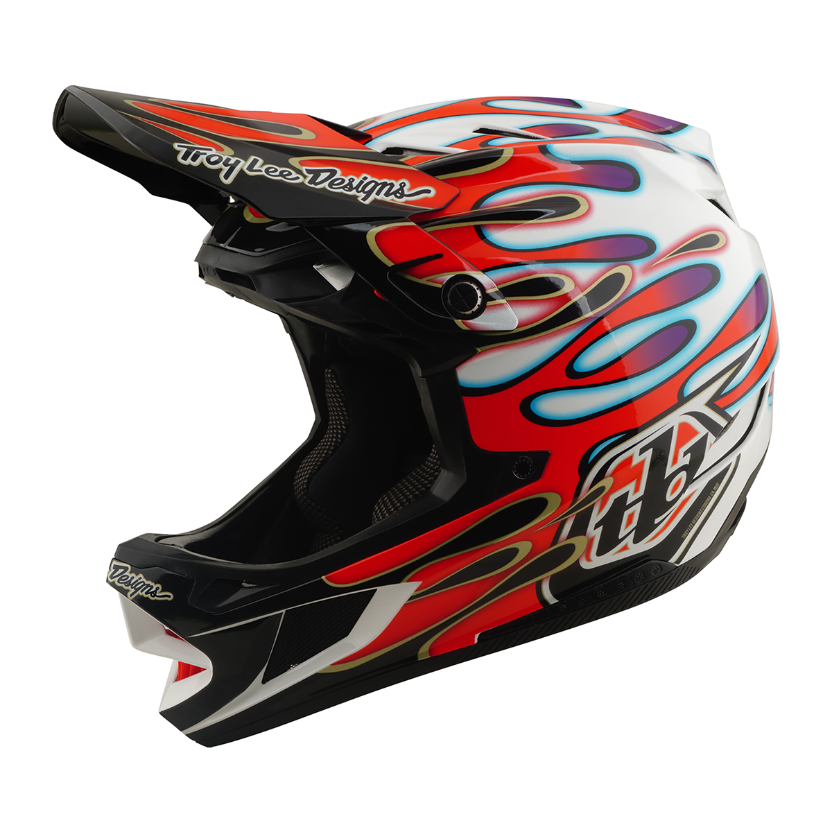 Casco MTB Troy lee designs D4 Composite Overspray White / Red