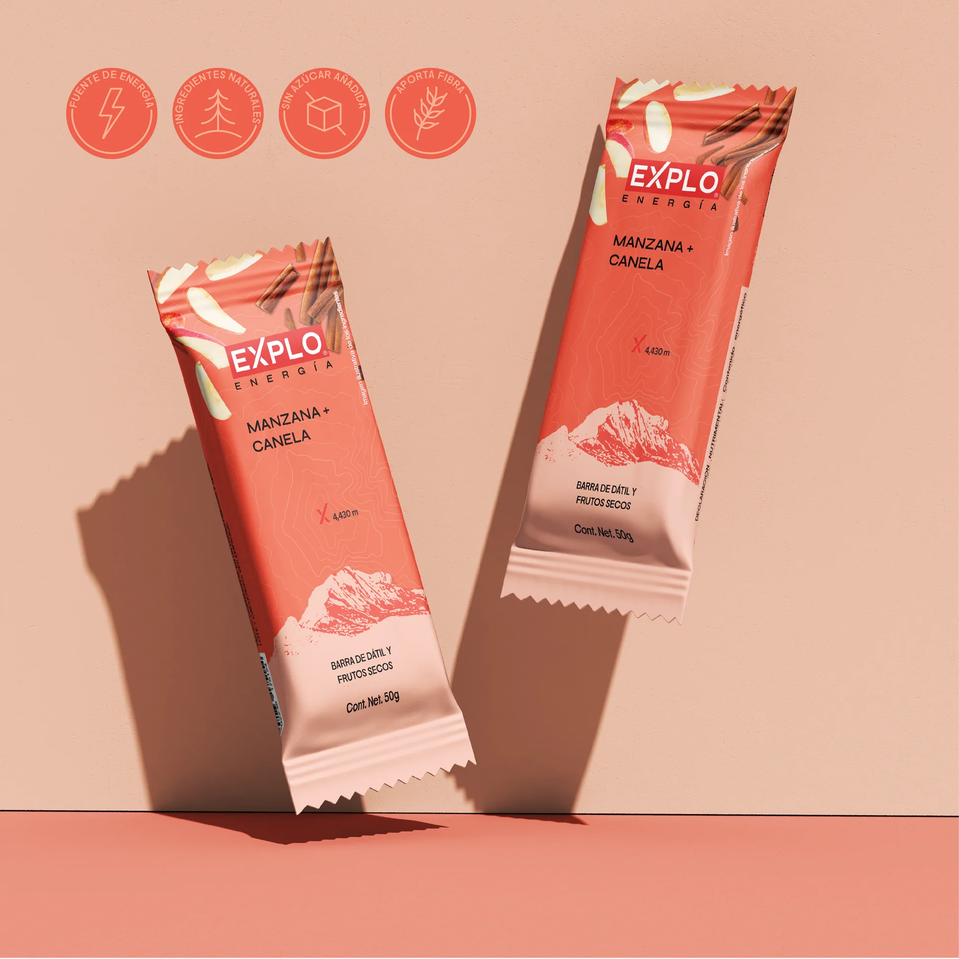 Barra energética EXPLO sabor Manzana + Canela 50 g
