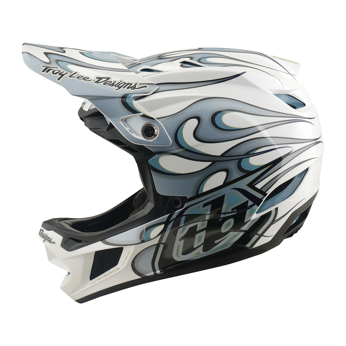 Casco MTB Troy lee designs D4 Composite Torched White / Silver