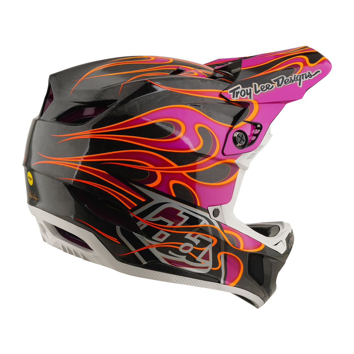 Casco MTB Troy lee designs D4 Carbón Torched Carbon / Magenta