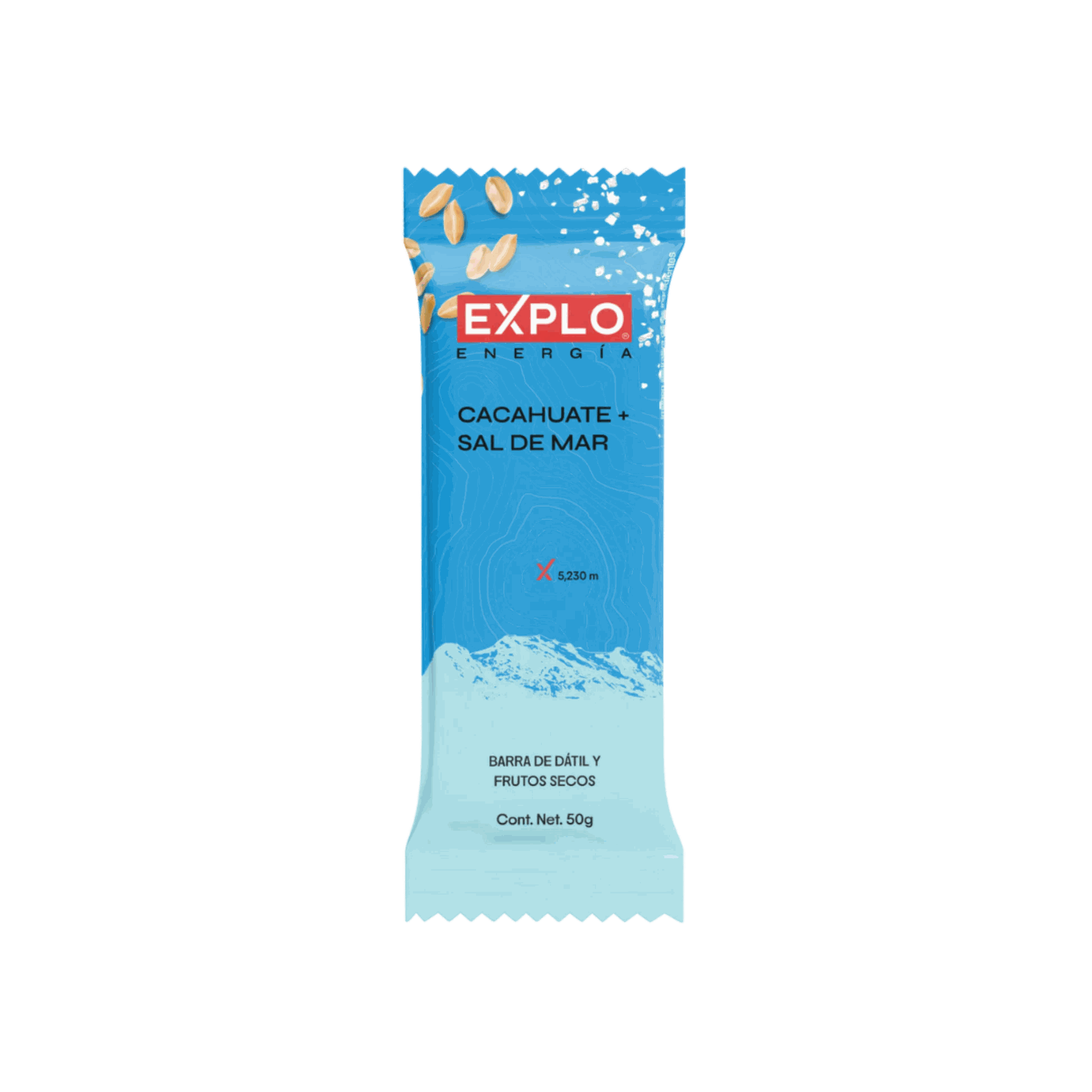Barra energética EXPLO sabor Cacahuate + Sal de Mar 50 g