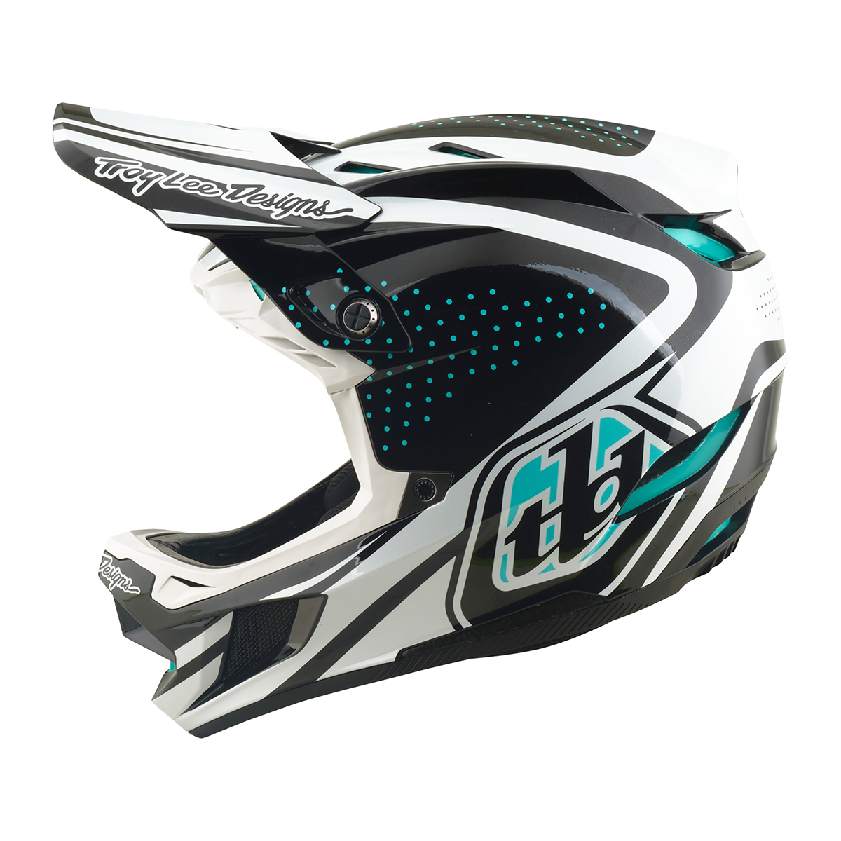Casco MTB Troy lee designs D4 Polyacrylite The Line Charcoal / White