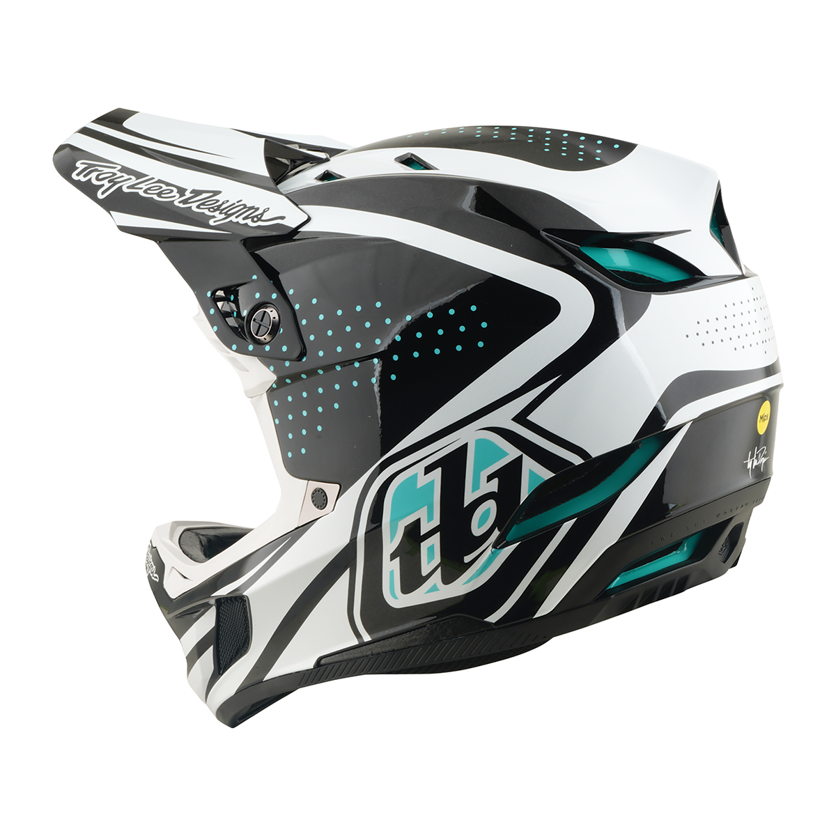 Casco MTB Troy lee designs D4 Polyacrylite The Line Charcoal / White