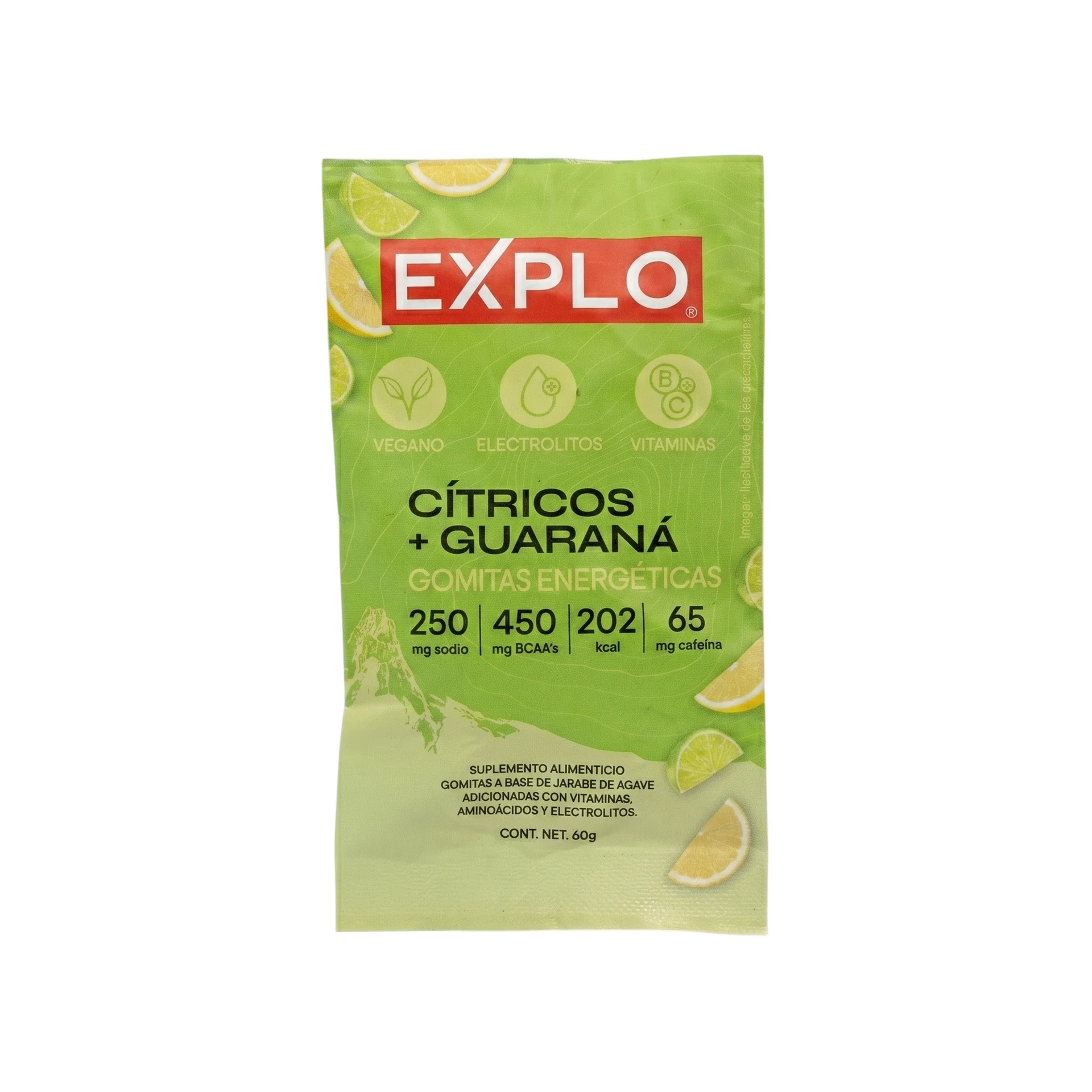 Gomitas energéticas EXPLO sabor Cítricos + Guaraná 60 g