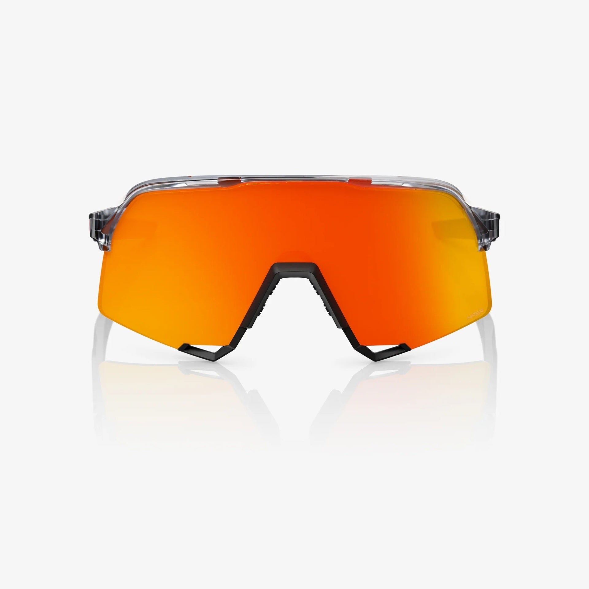 Lentes deportivos 100% S3 Polished Translucent Grey & Matte Black - HiPER Red Mirror Lens