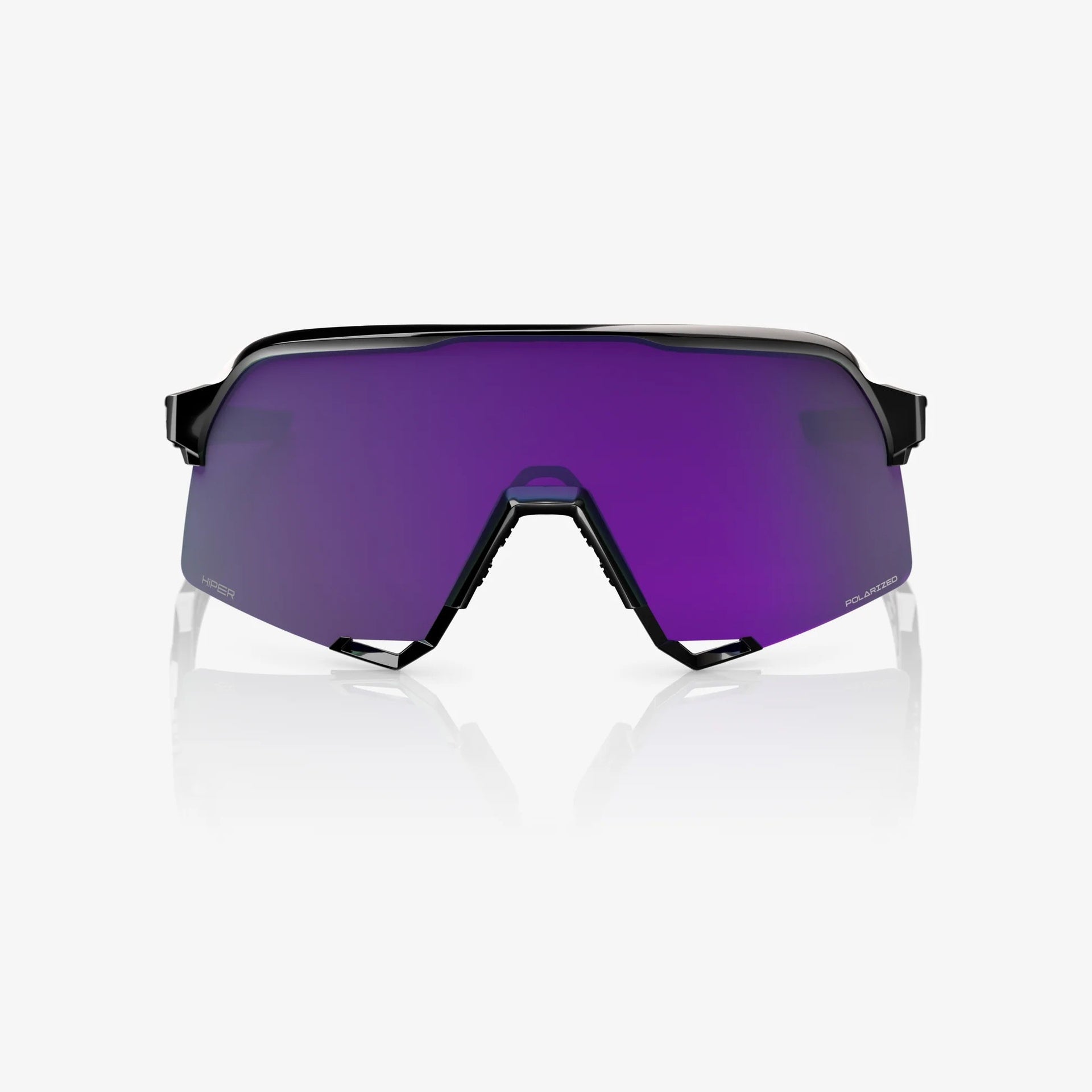 Lentes deportivos 100% S3 Polished Black - HiPER Lavender Mirror Polarized Lens