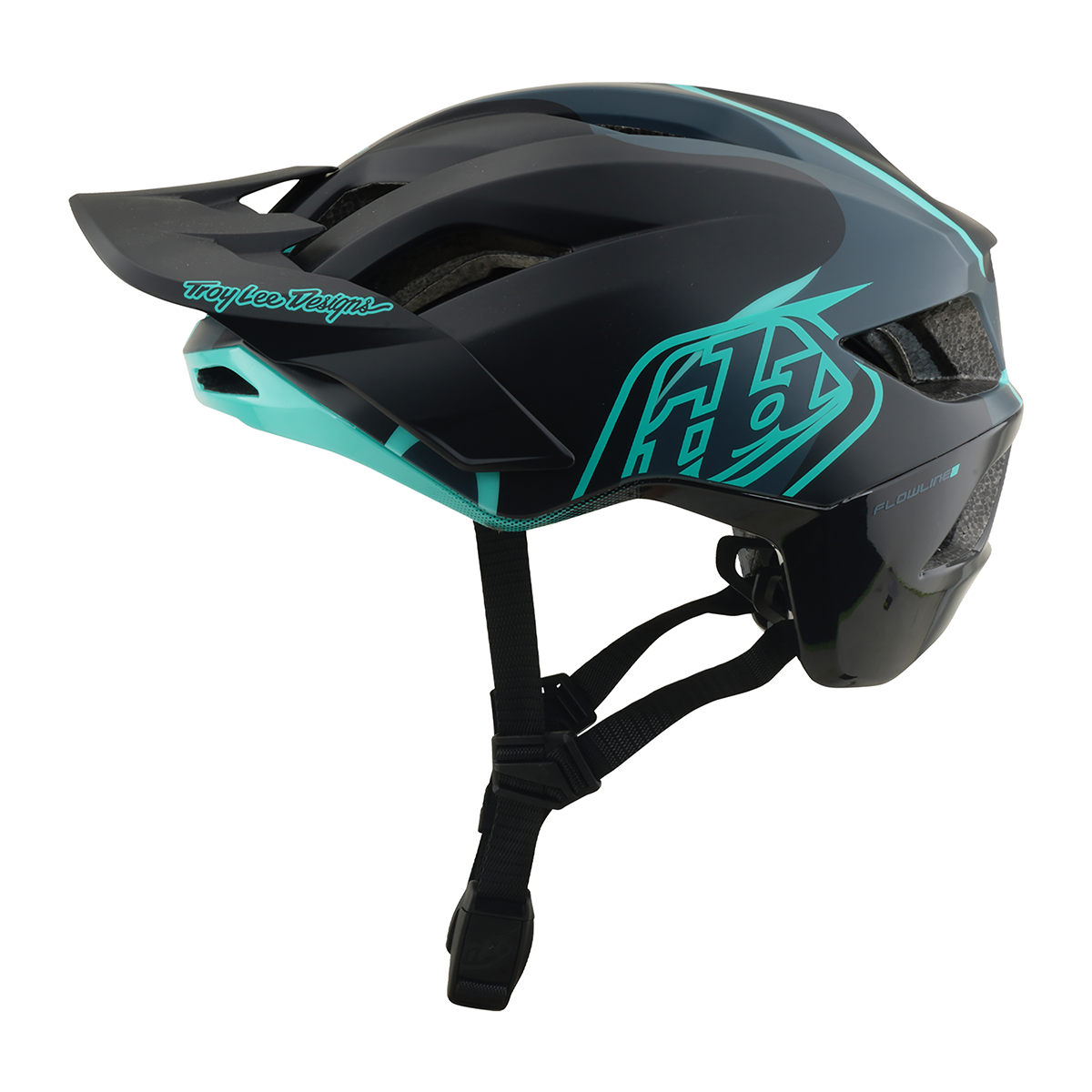 Casco MTB Troy Lee Designs Flowline SE Badge Carbon / Real Teal