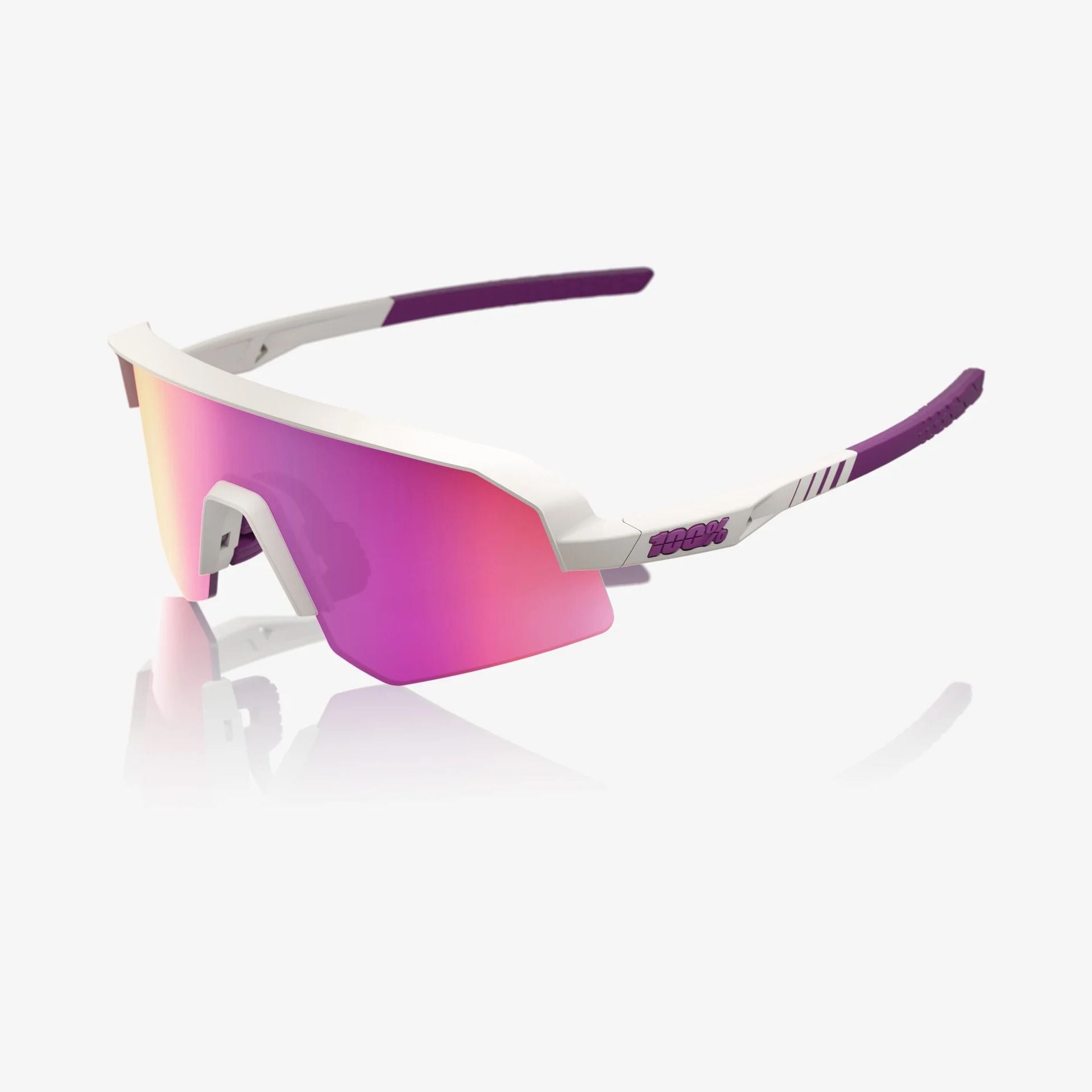 Lentes deportivos 100% SLENDALE SL - Matte Chalk - Purple Mirror