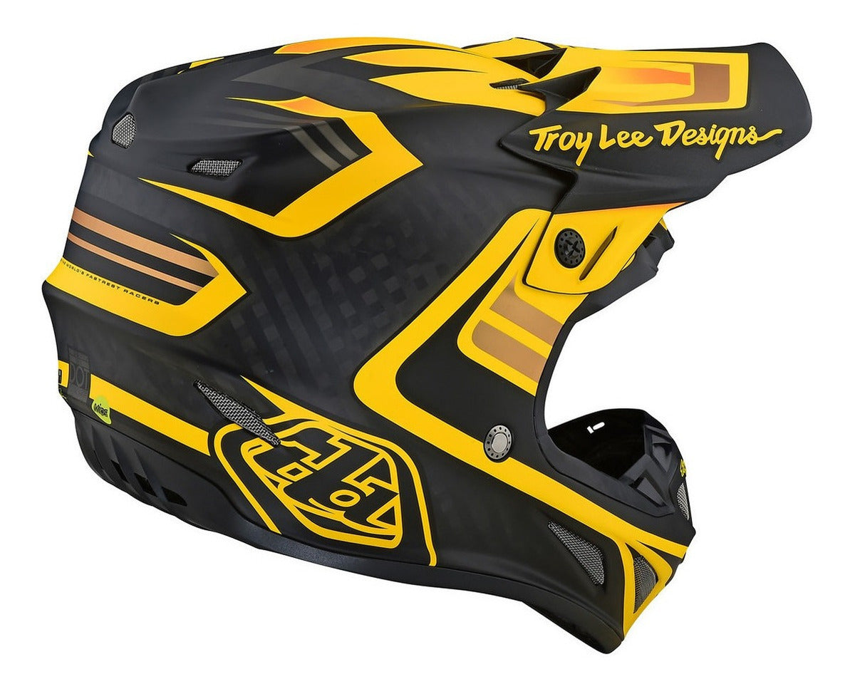 Casco Troy Lee Designs Se4 Ece de Carbón Flash Black / Yellow