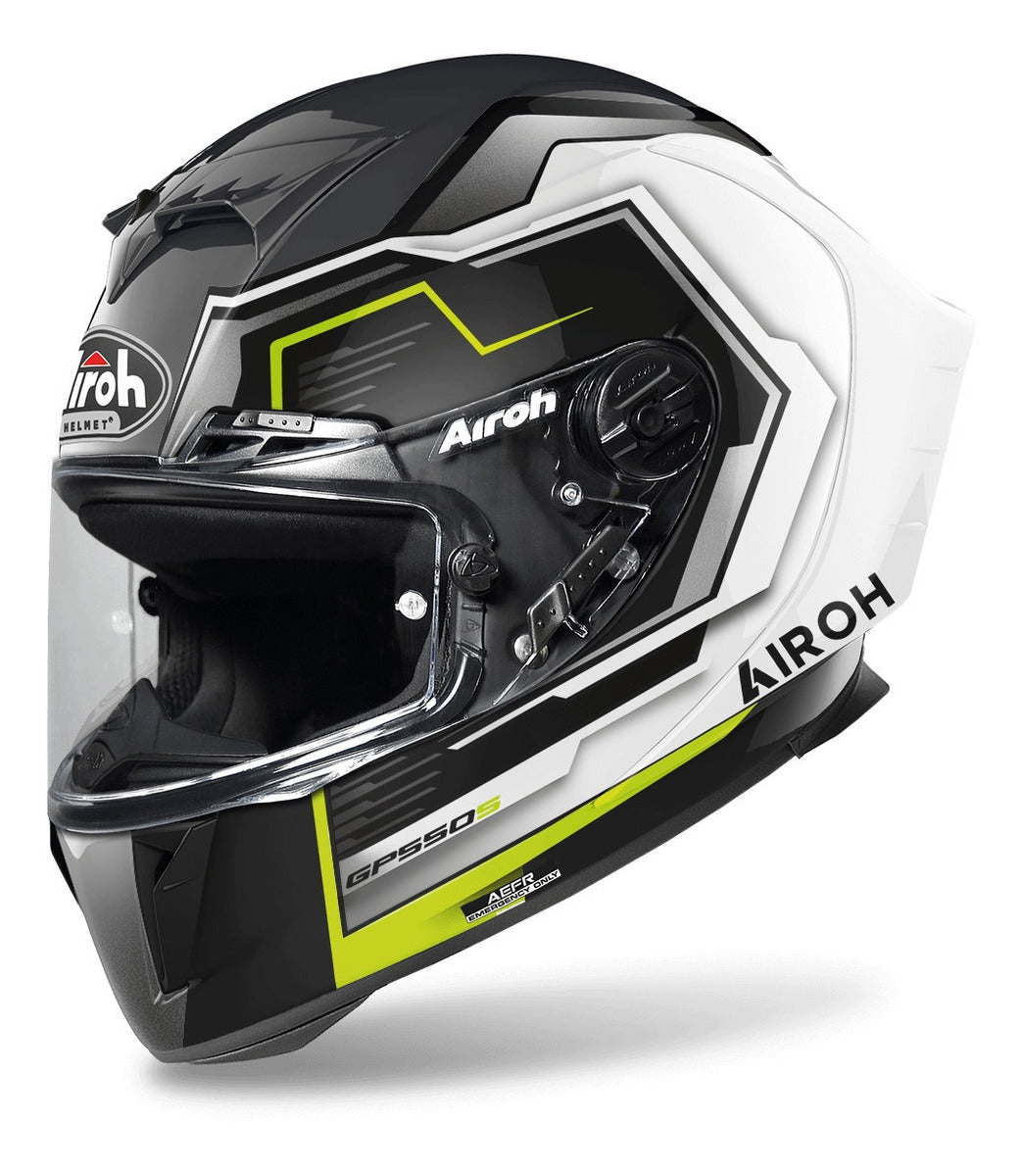 Casco para Moto Airoh Gp550 S Rush White/Yellow Gloss