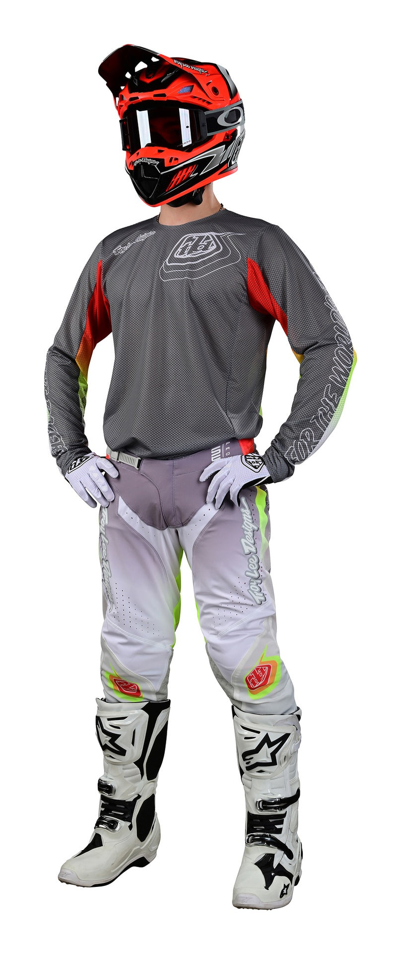 Jersey Troy Lee Designs Se Pro Moto Air Moto Richter Silver / Fire