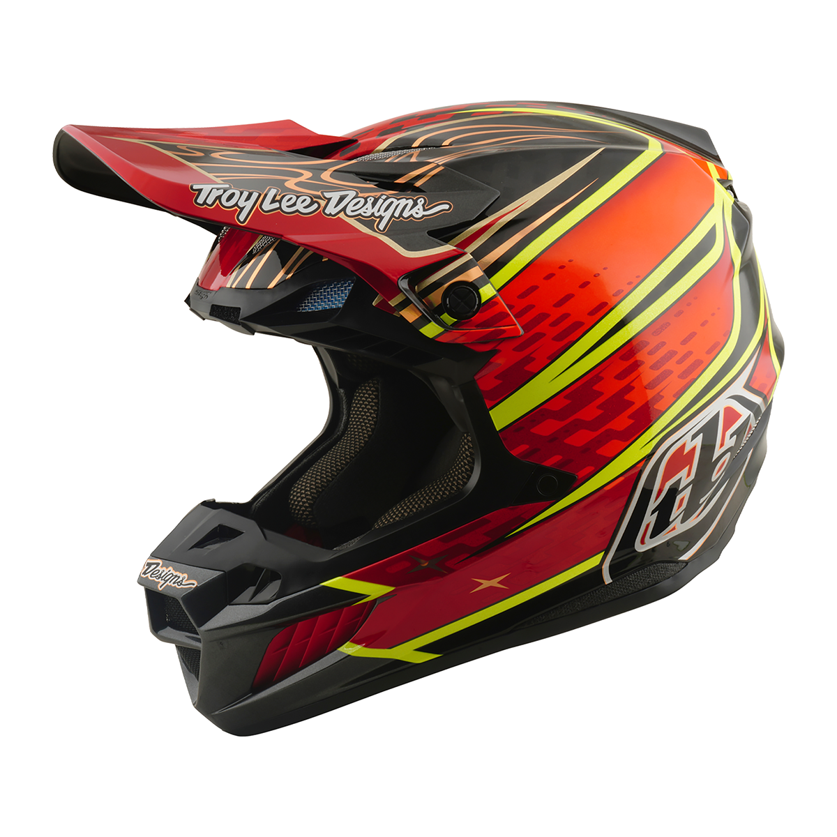 Casco Moto Troy Lee Designs SE5 ECE de Carbón Wings Red