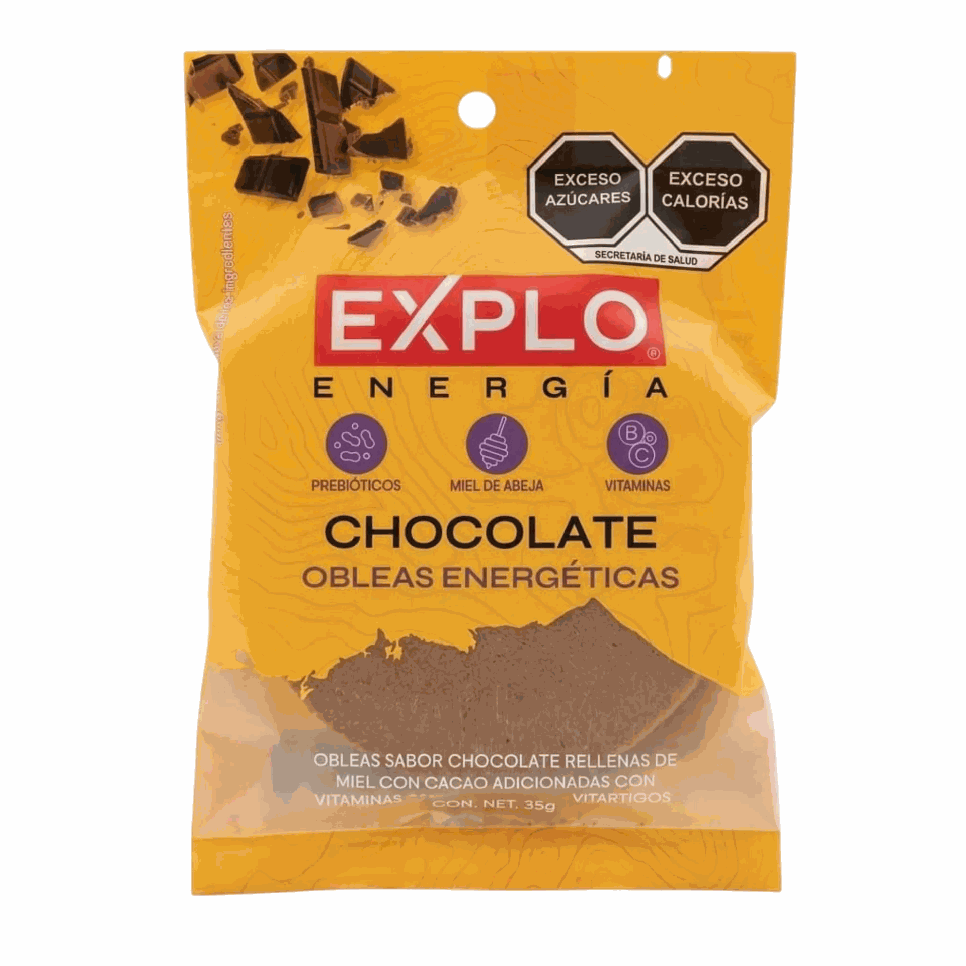 Obleas energéticas EXPLO sabor Chocolate 35 g